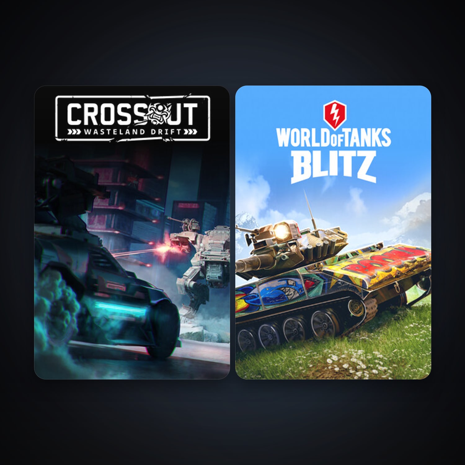 Crossout + World of Tanks Blitz, 2 games, clean — HabibiAccounts