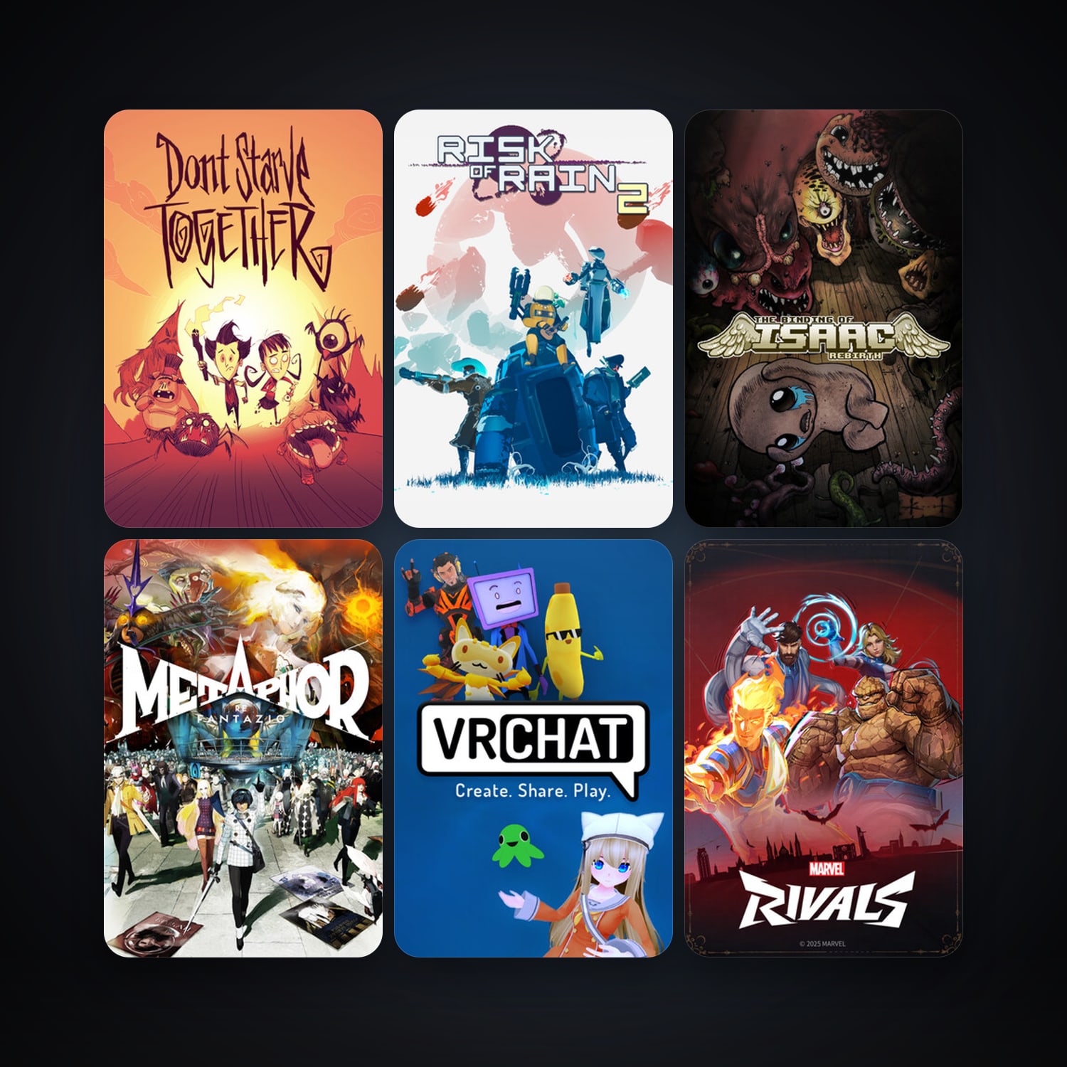 The Binding of Isaac: Rebirth + Don't Starve Together, 83 games, Steam 10, clean — HabibiAccounts