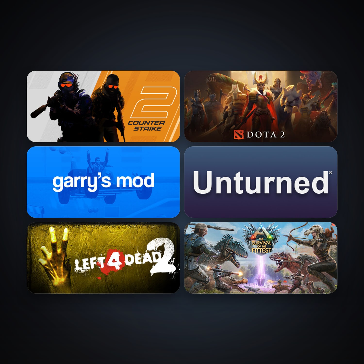 Left 4 Dead 2 + Dota 2, 12 games, Steam 10, clean — HabibiAccounts