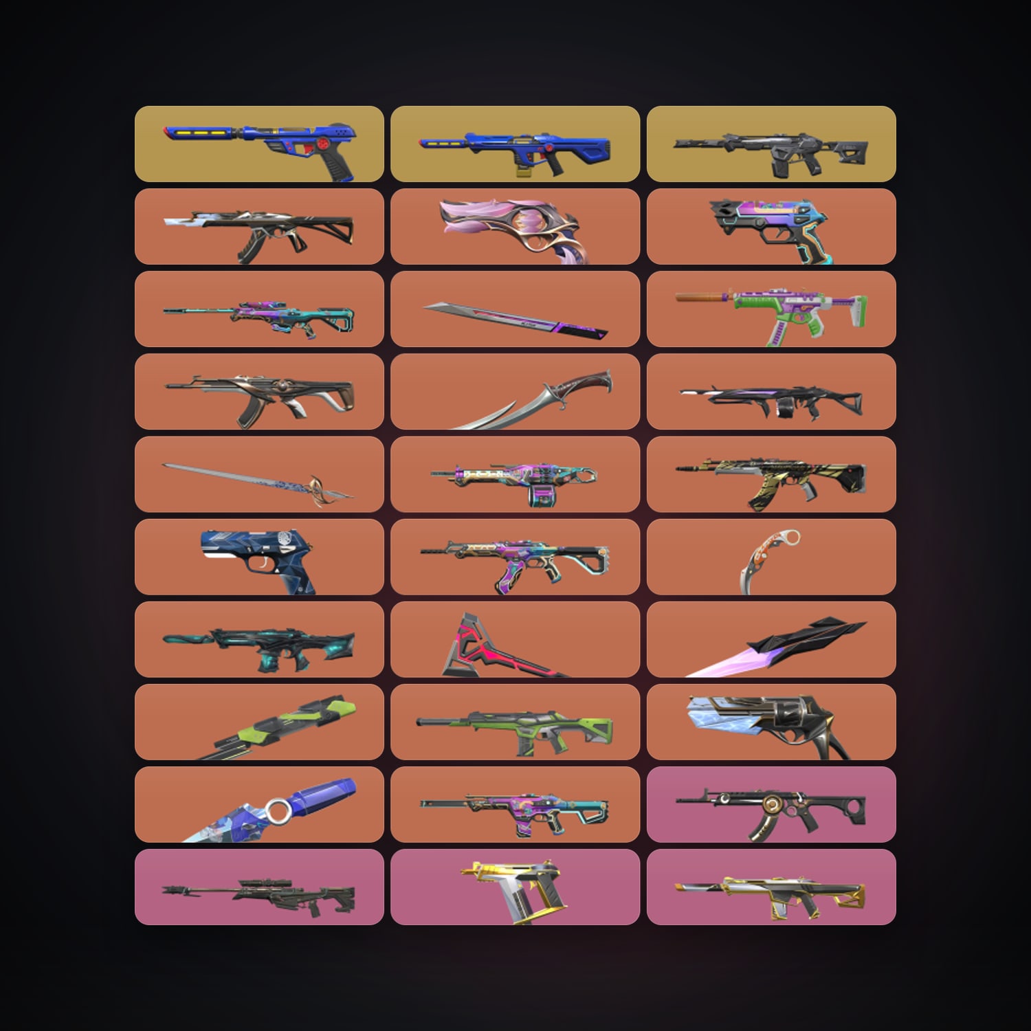 AP Gold 2 locker — 8 knives, 191 skins, lvl 210 — HabibiAccounts