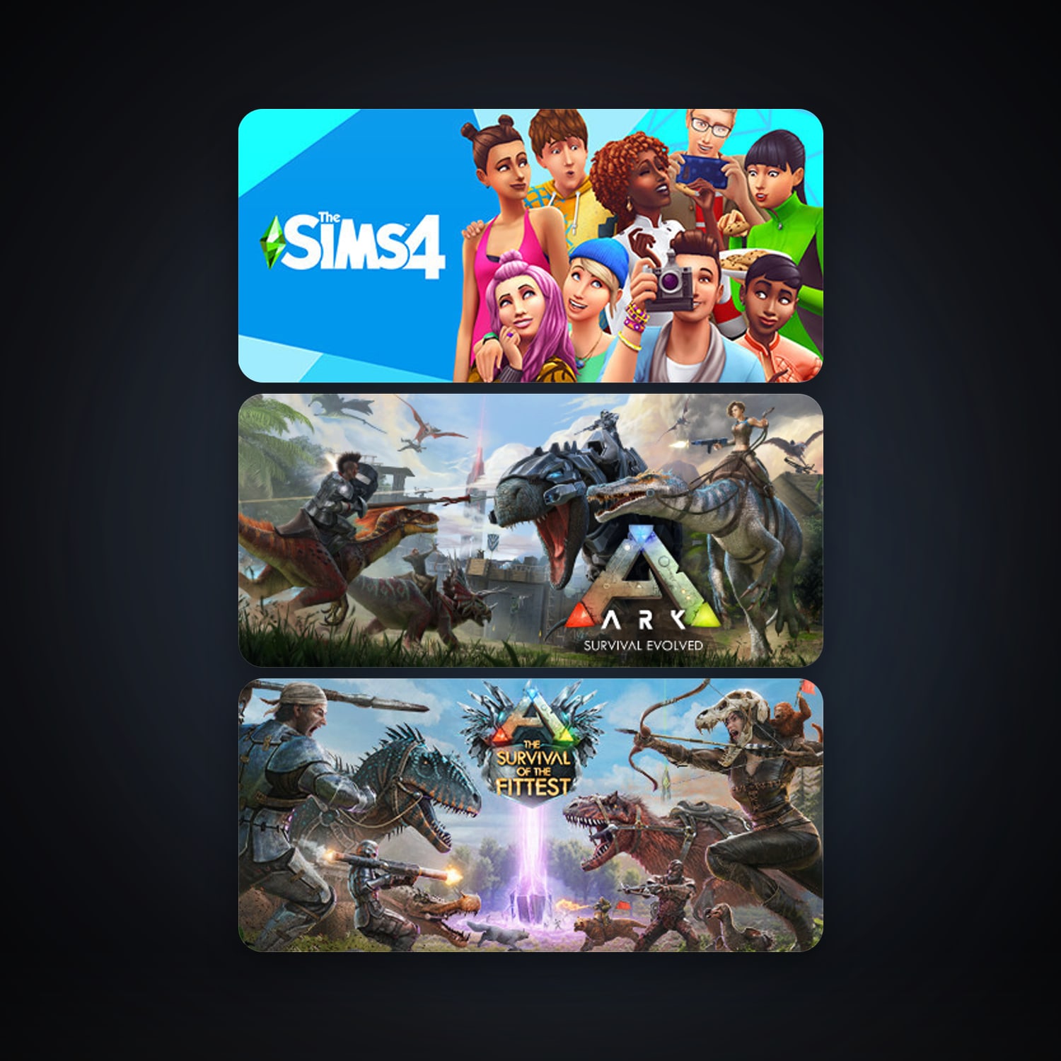 ARK: Survival Evolved + ARK: The Survival Of The Fittest, 3 games, clean — HabibiAccounts