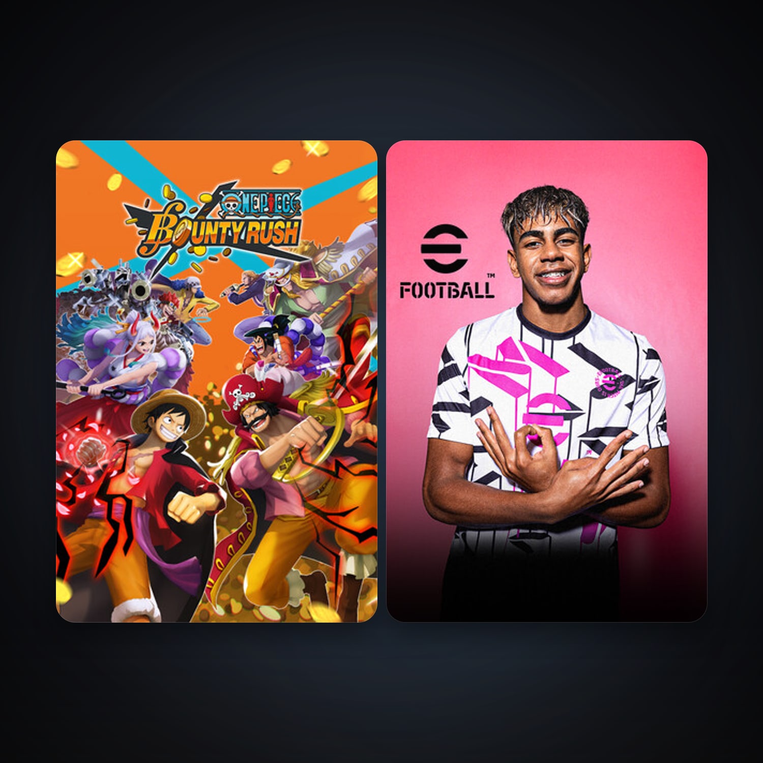 eFootball 2024 + ONE PIECE Bounty Rush, 2 games, clean — HabibiAccounts