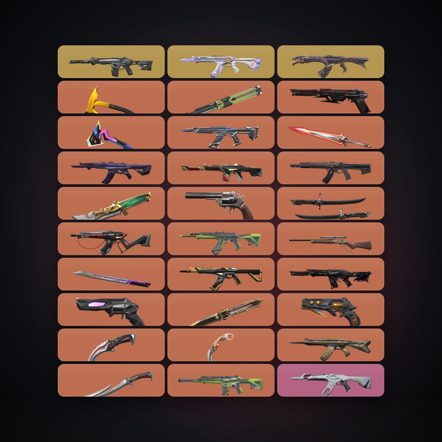 EU Gold 1 locker — 11 knives, 169 skins, lvl 375 — HabibiAccounts