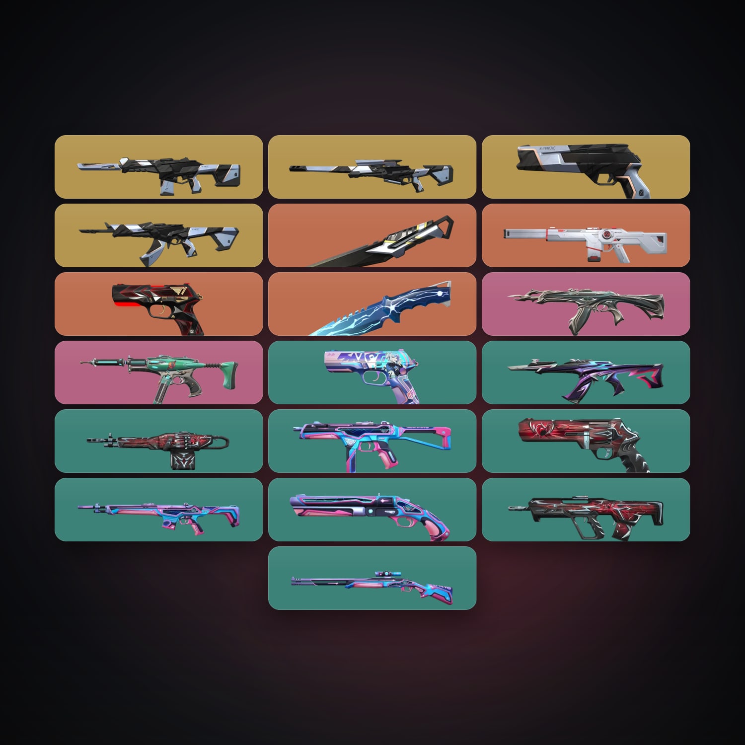 LA Plat 2 locker — 2 knives, 19 skins, lvl 105 — HabibiAccounts
