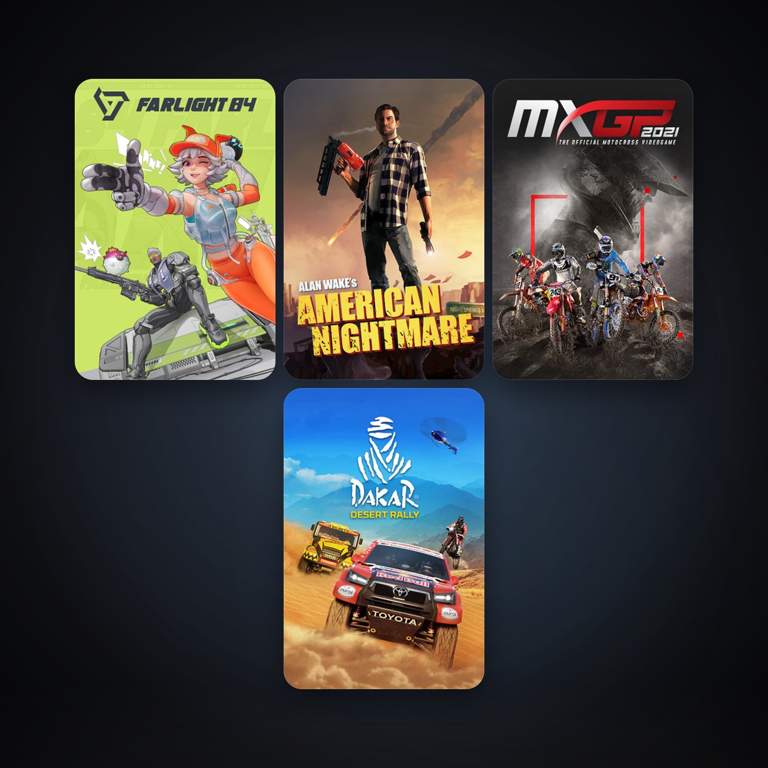 Alan Wake's American Nightmare + MXGP 2021 - The Official Motocross Videogame, 5 games, clean — HabibiAccounts