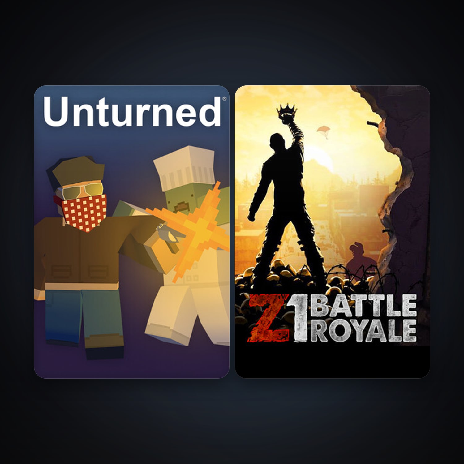 Unturned + Z1 Battle Royale, 2 games, clean — HabibiAccounts