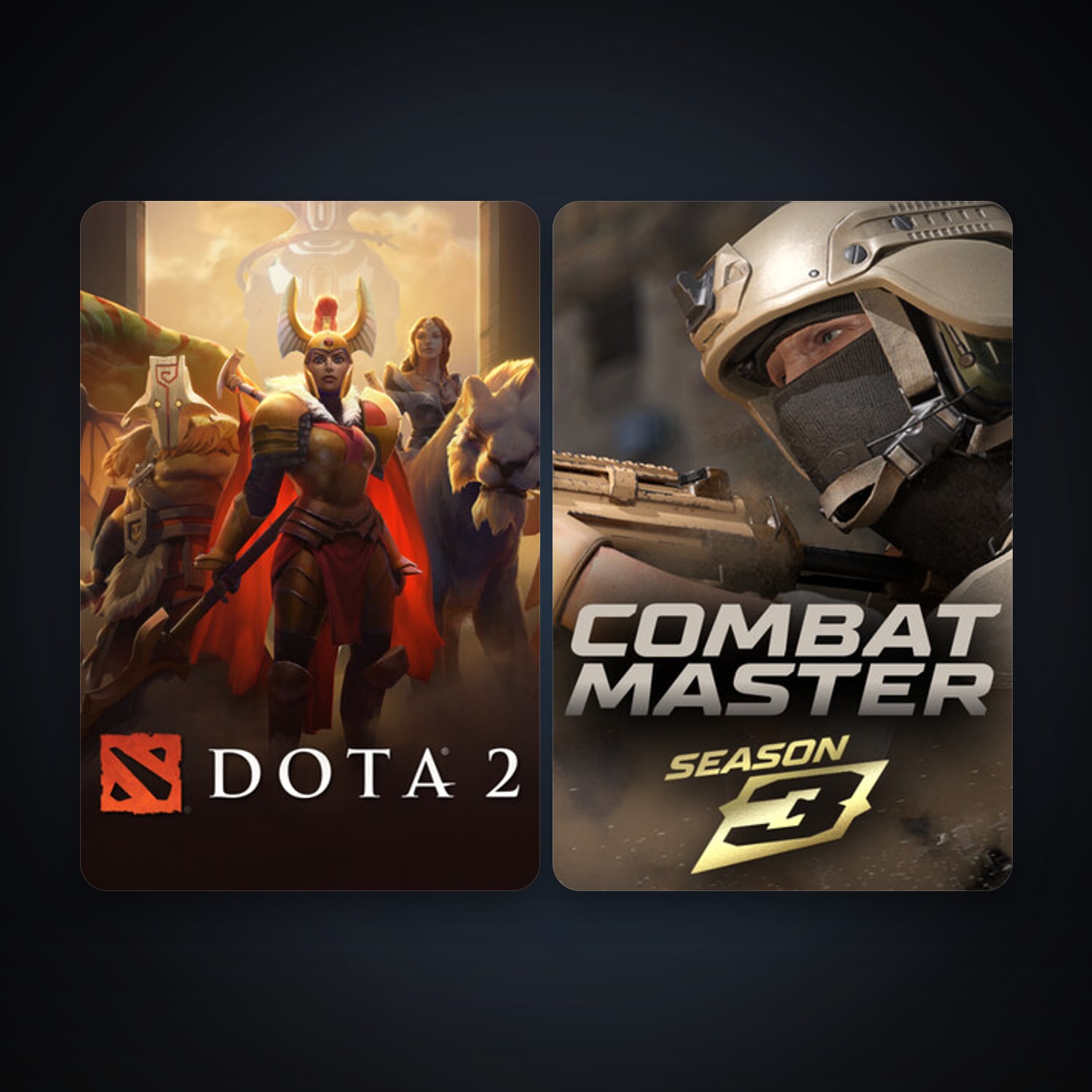 Dota 2 + Combat Master: Season 1, 4 games, clean — HabibiAccounts