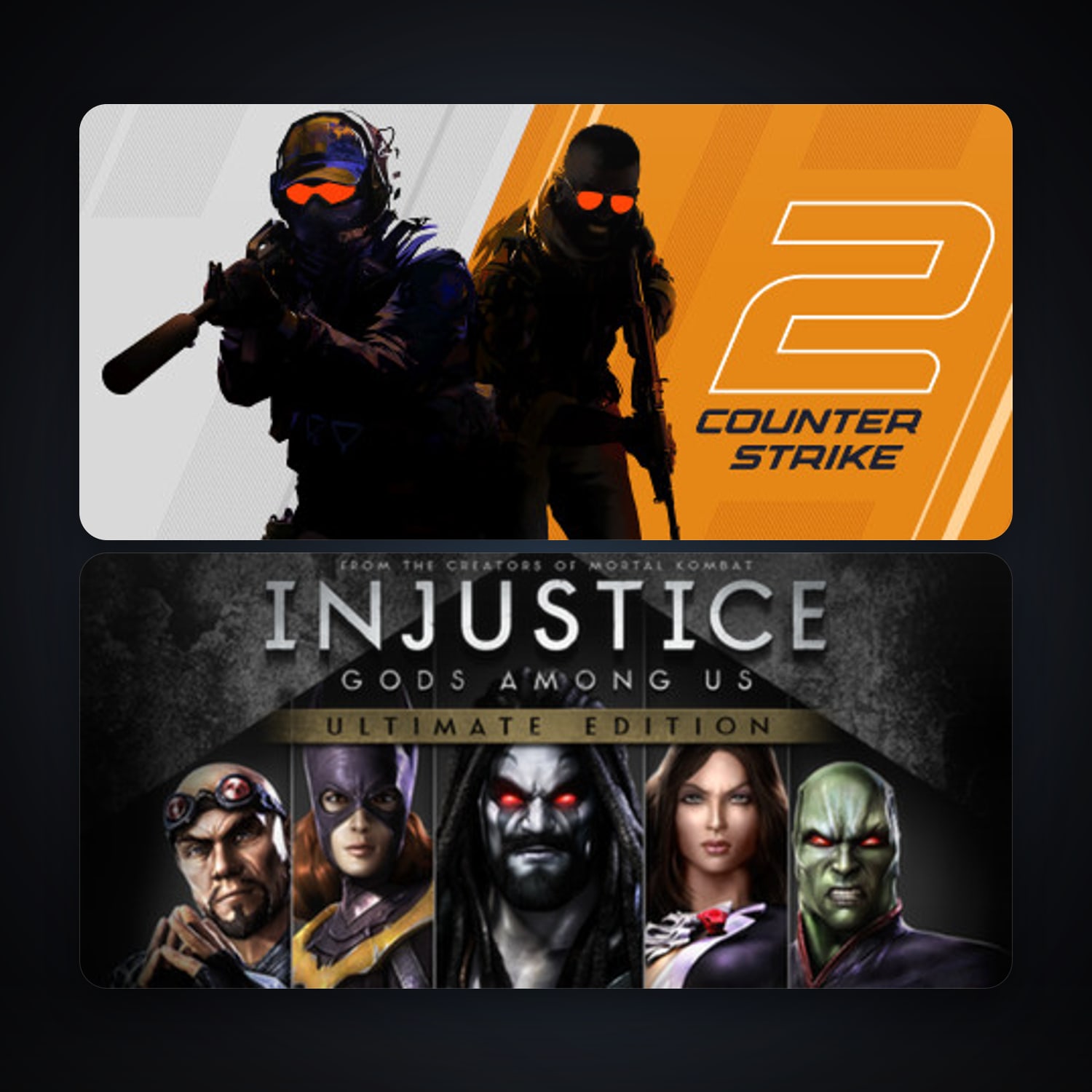 CS2 Prime + Injustice: Gods Among Us Ultimate Edition, 33 games, clean — HabibiAccounts