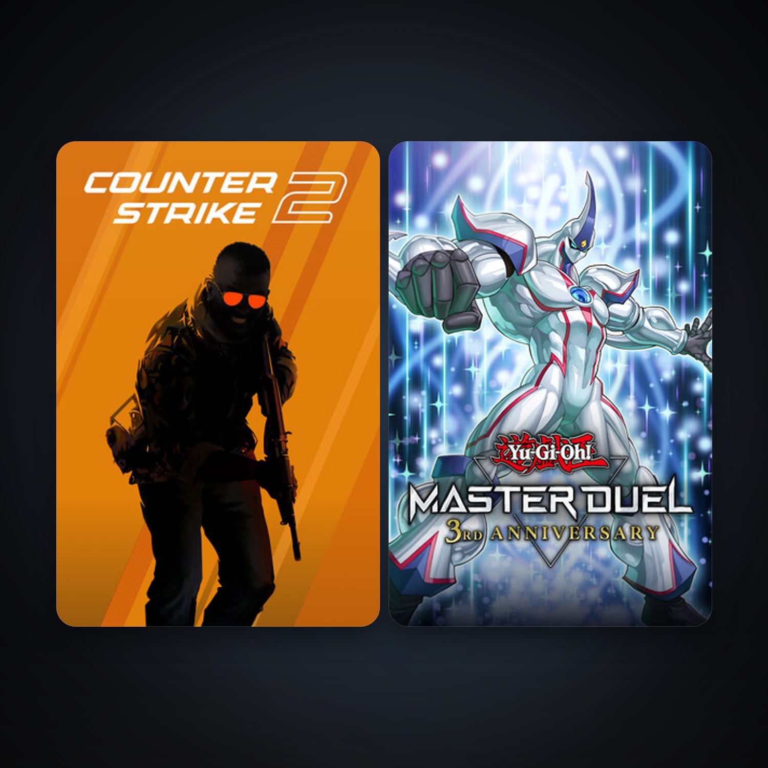 CS2 Prime + Yu-Gi-Oh! Master Duel, 2 games, clean — HabibiAccounts