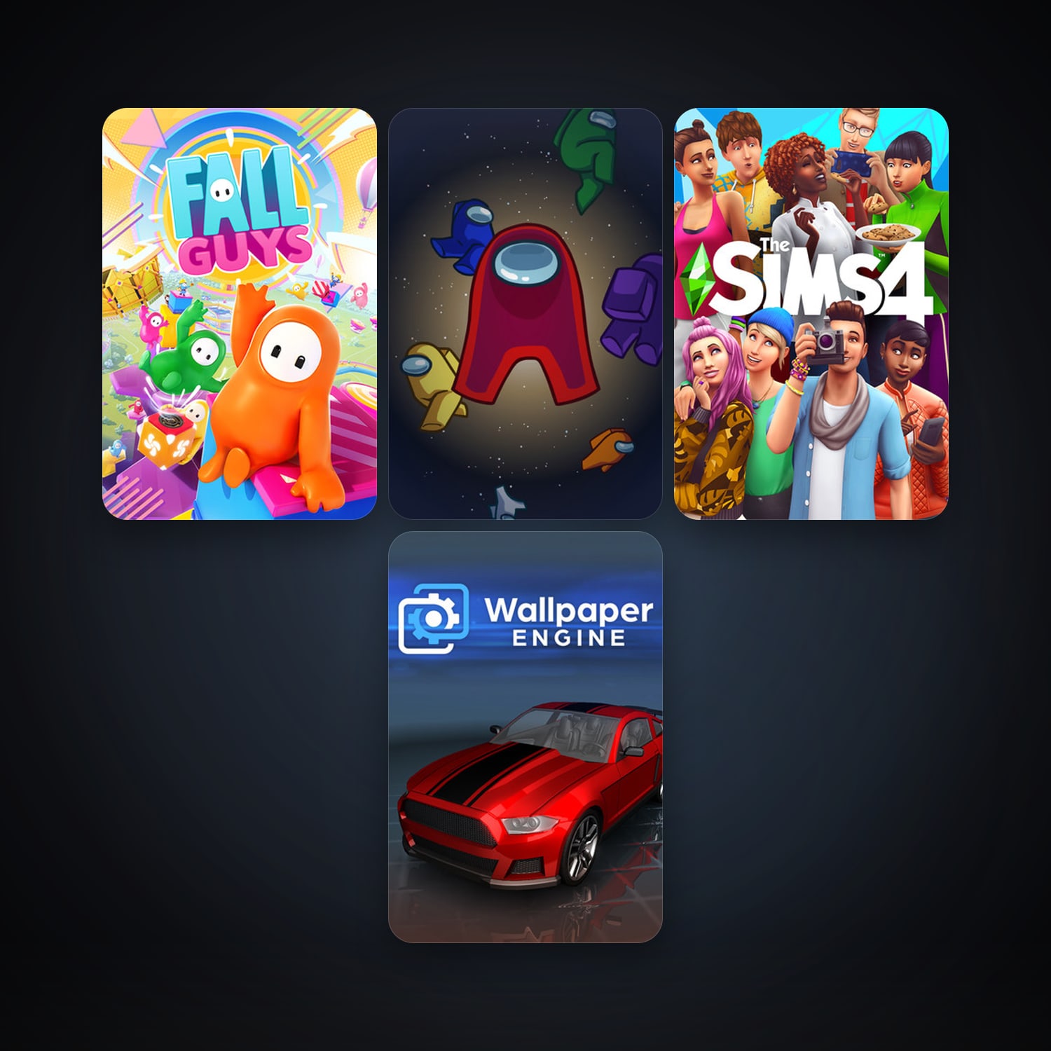 Wallpaper Engine + Among Us, 5 games, clean — HabibiAccounts