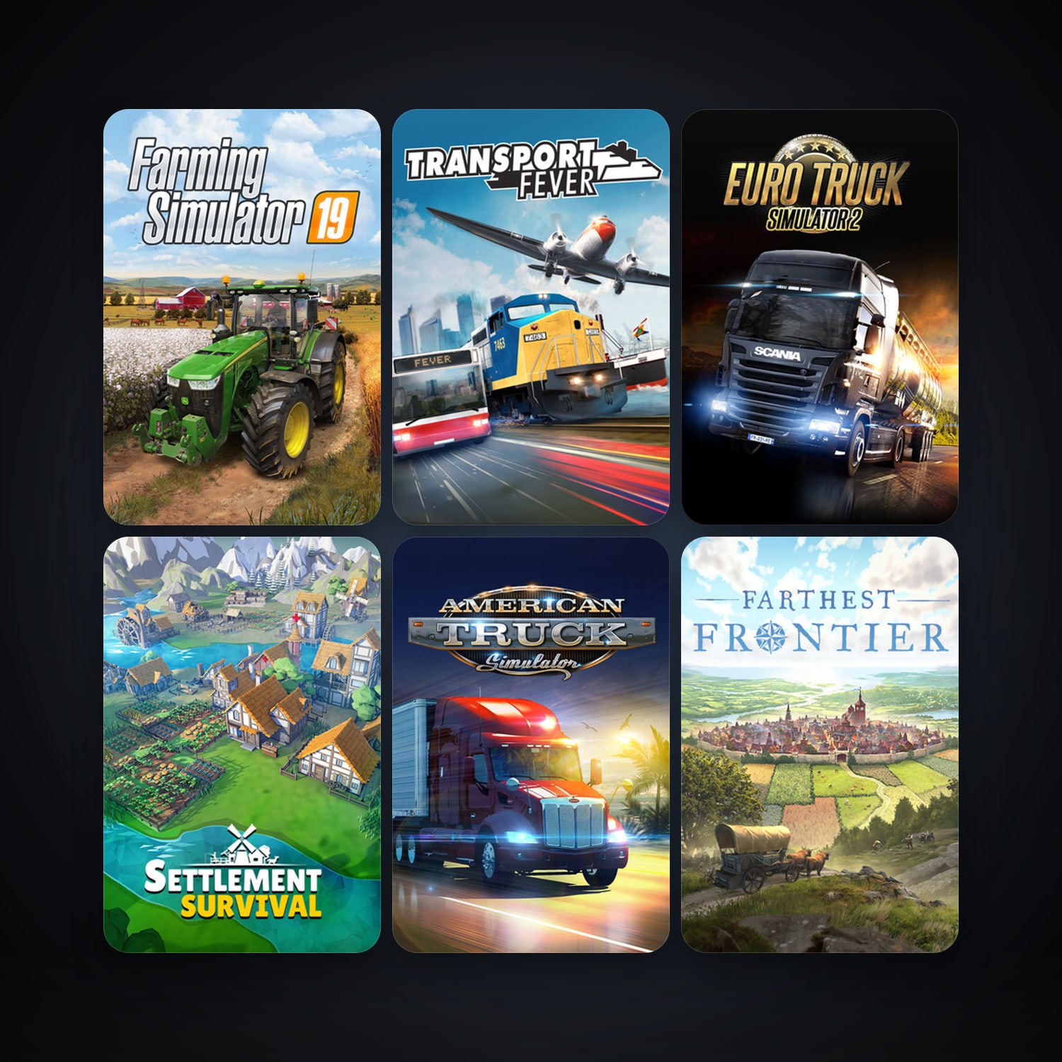 Euro Truck Simulator 2 + American Truck Simulator, 1022 games, Steam 17, clean — HabibiAccounts