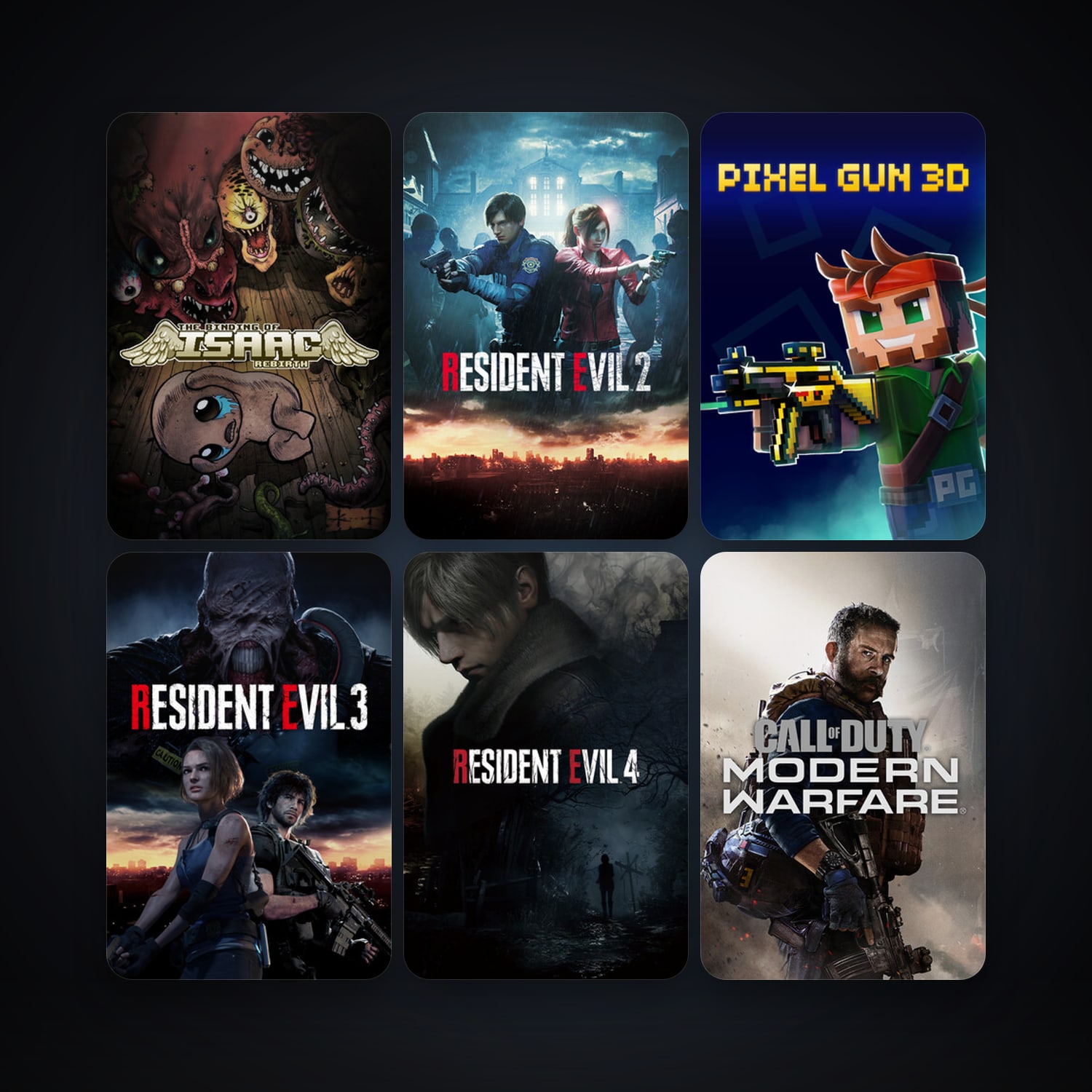 The Binding of Isaac: Rebirth + RESIDENT EVIL 2, 31 games, clean — HabibiAccounts