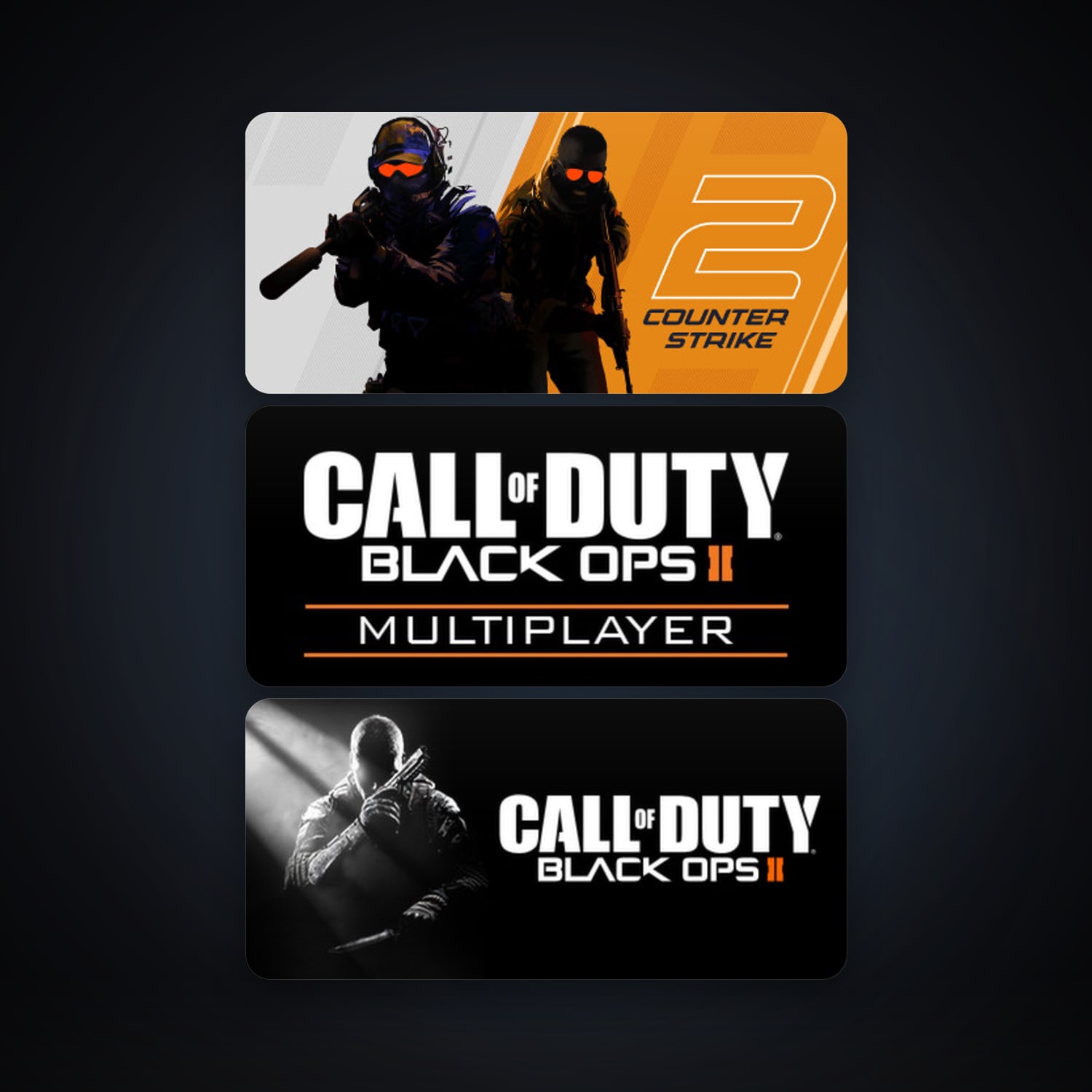 CS2 Prime + Call of Duty: Black Ops II, 4 games, clean — HabibiAccounts