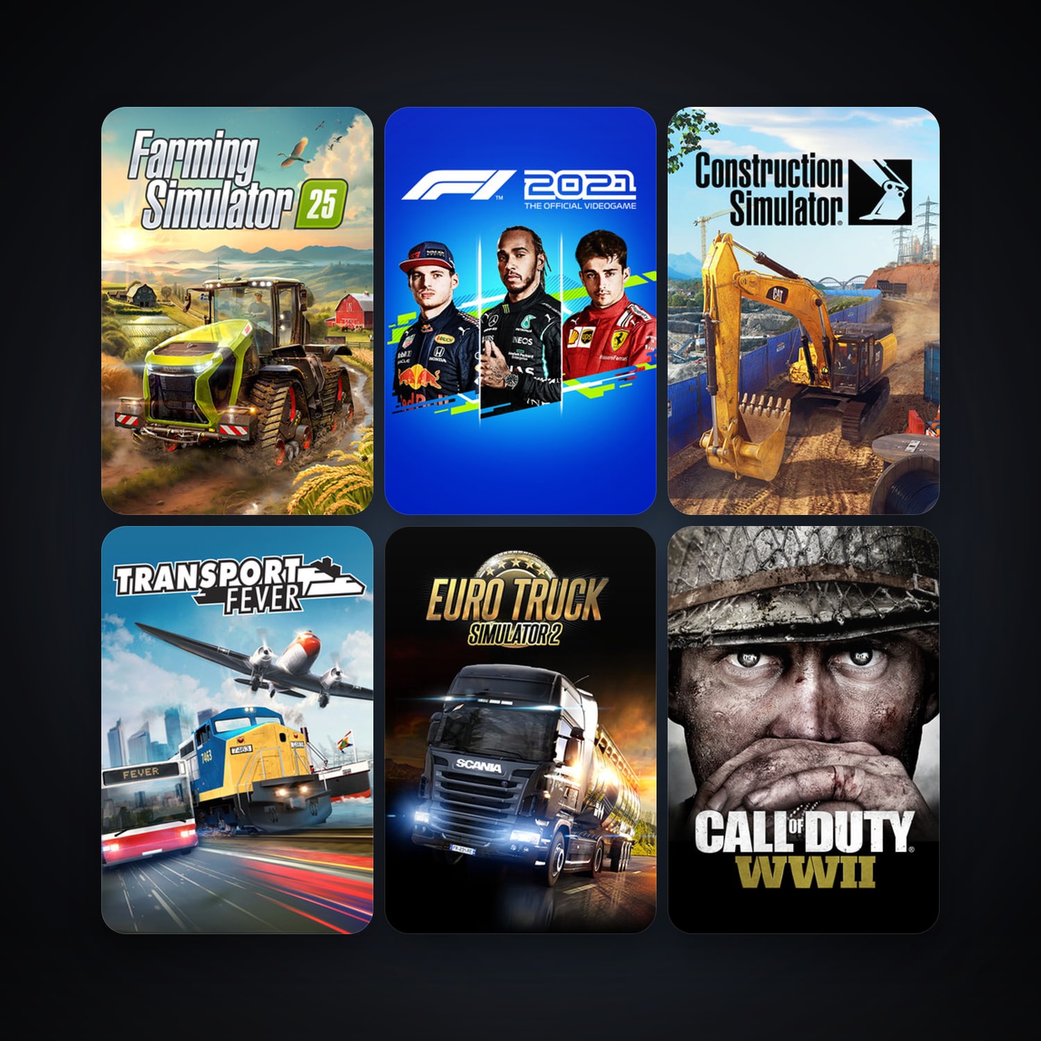Euro Truck Simulator 2 + Transport Fever, 14 games, clean — HabibiAccounts