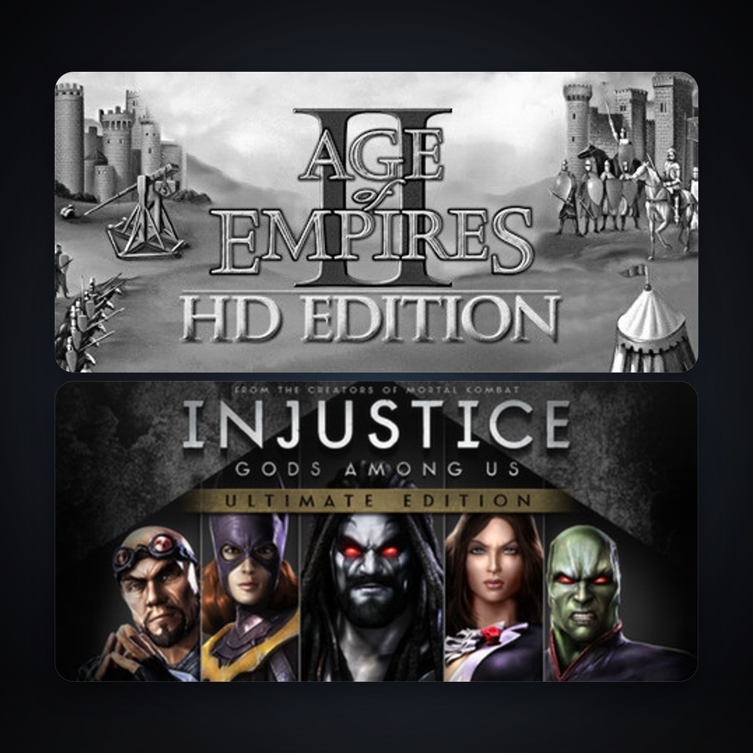 Age of Empires II + Injustice: Gods Among Us Ultimate Edition, 2 games, clean — HabibiAccounts