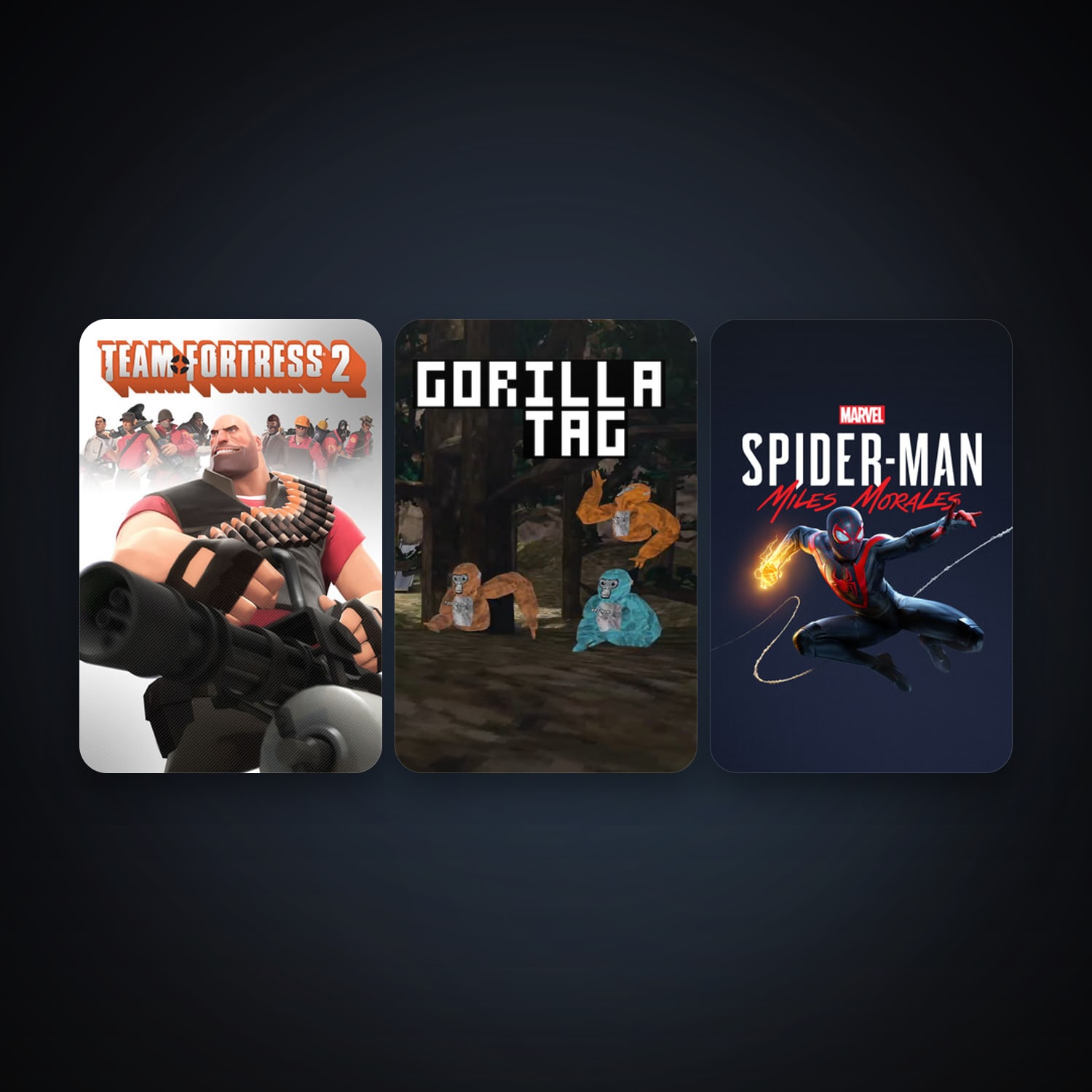 Team Fortress 2 + Gorilla Tag, 3 games, clean — HabibiAccounts