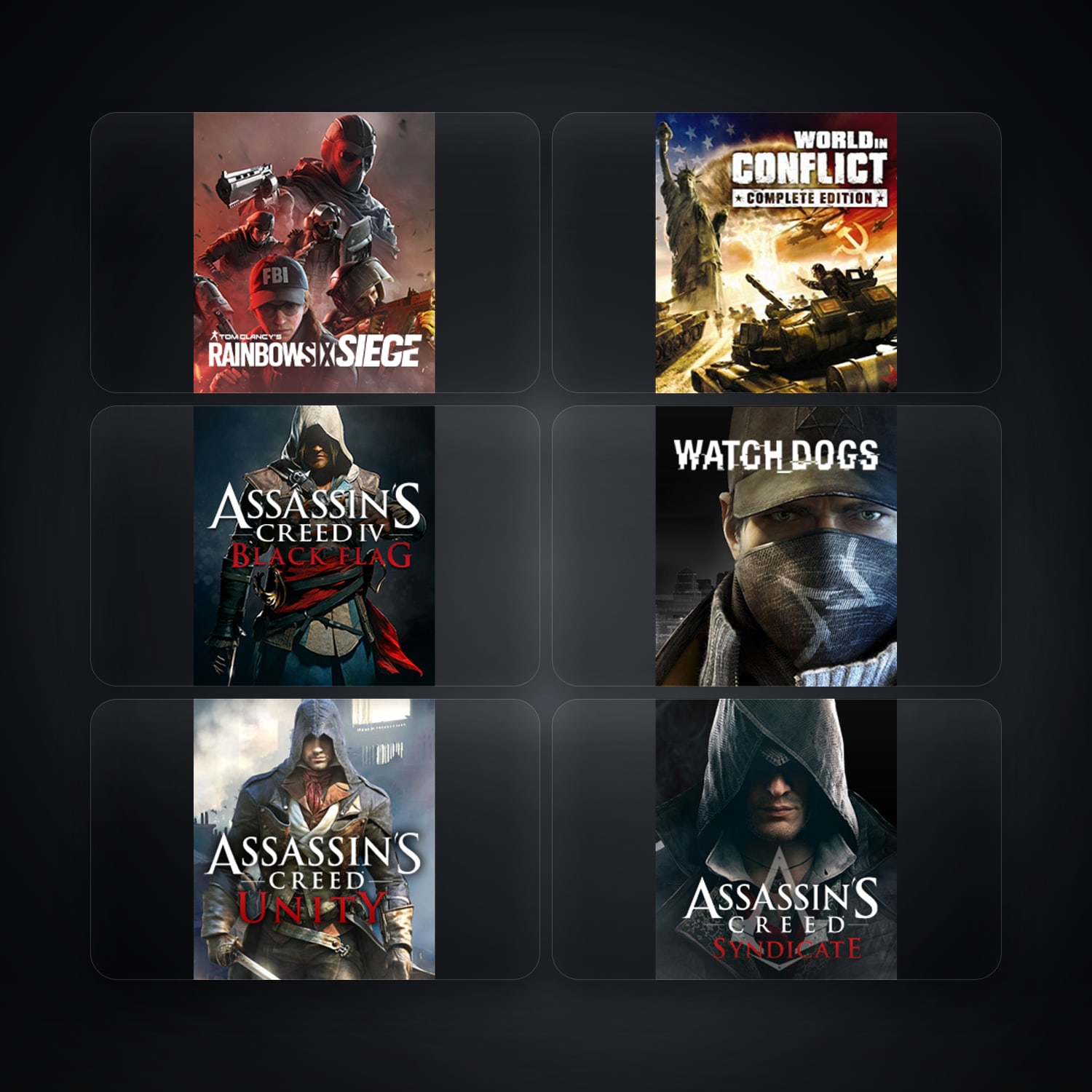 Ubisoft Tom Clancy's Rainbow Six Siege (Steam) + World In Conflict — TR — 8 games — HabibiAccounts