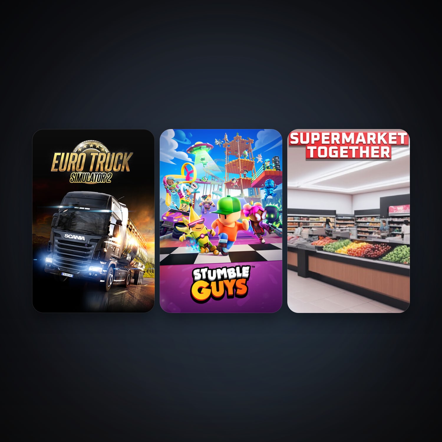 Euro Truck Simulator 2 + Stumble Guys, 6 games, clean — HabibiAccounts