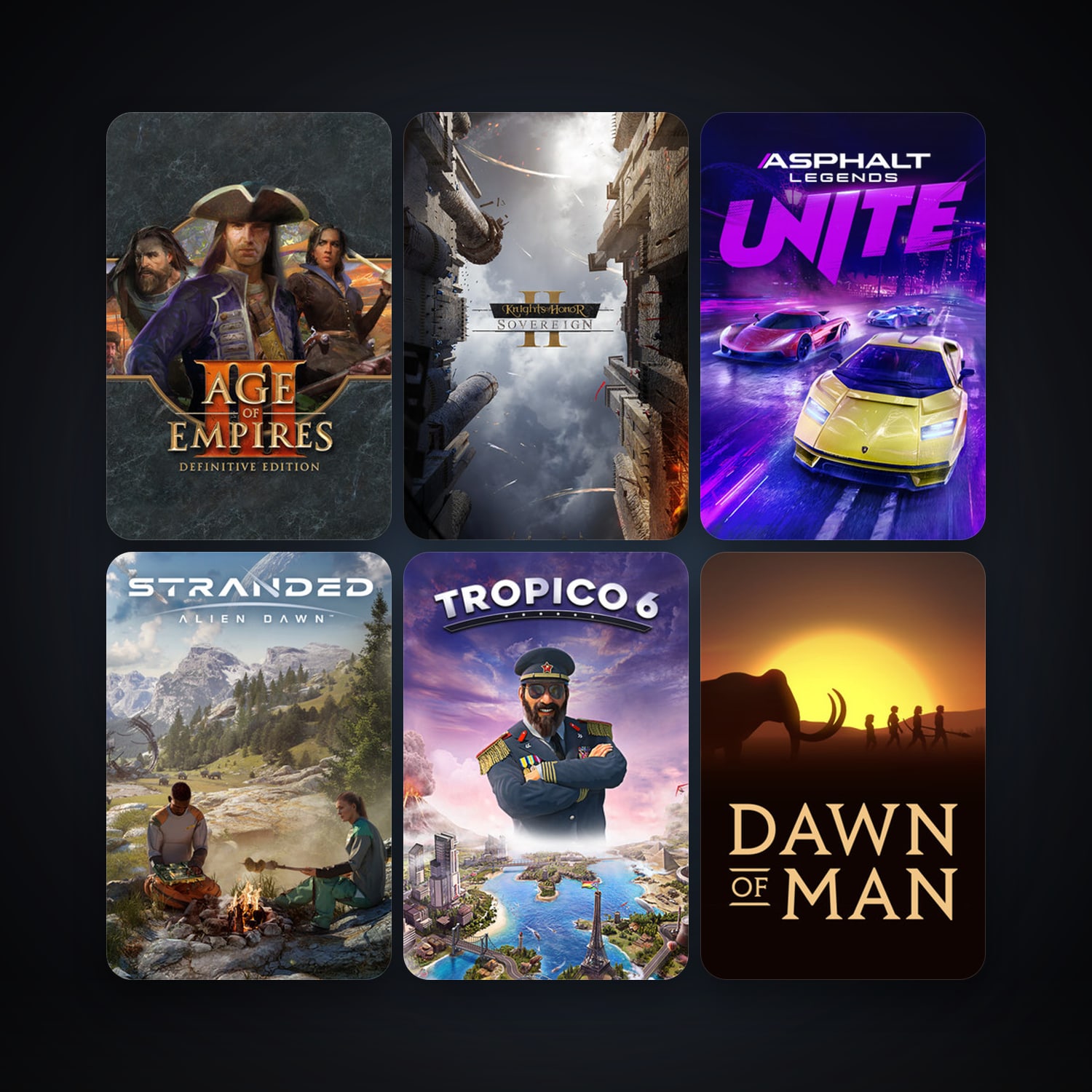 Tropico 6 + Knights of Honor II: Sovereign, 103 games, clean — HabibiAccounts