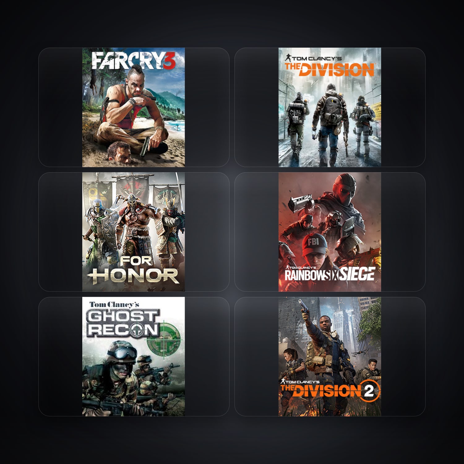 Ubisoft Far Cry 3 Deluxe Edition + Tom Clancy's The Division — RU — 7 games — HabibiAccounts