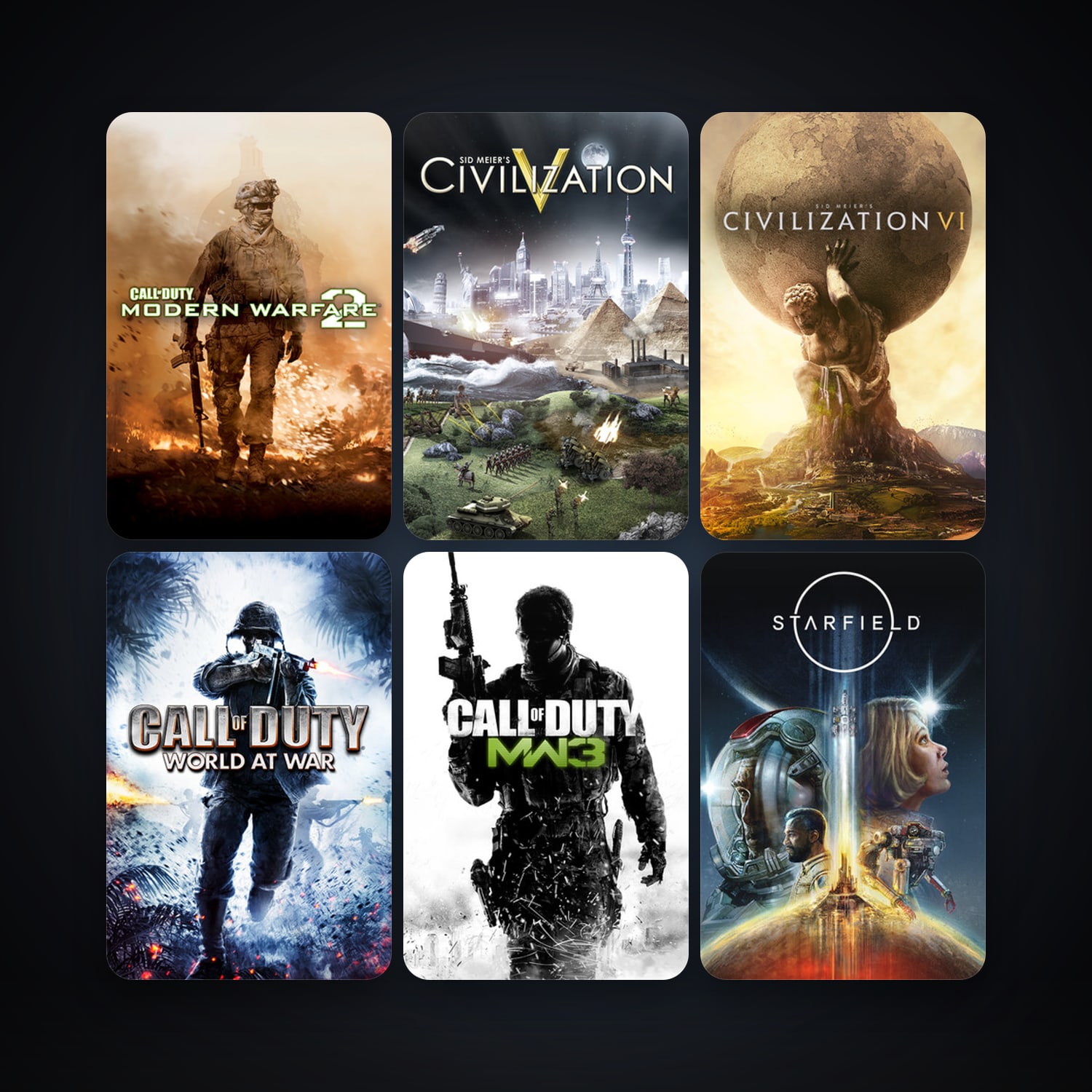 Sid Meier's Civilization V + Call of Duty: World at War, 11 games, clean — HabibiAccounts