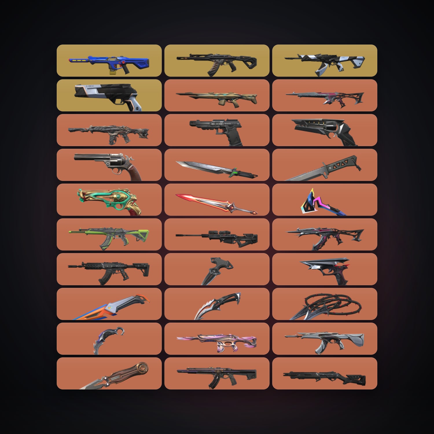 EU Gold 3 locker — 11 knives, 134 skins, lvl 184 — HabibiAccounts