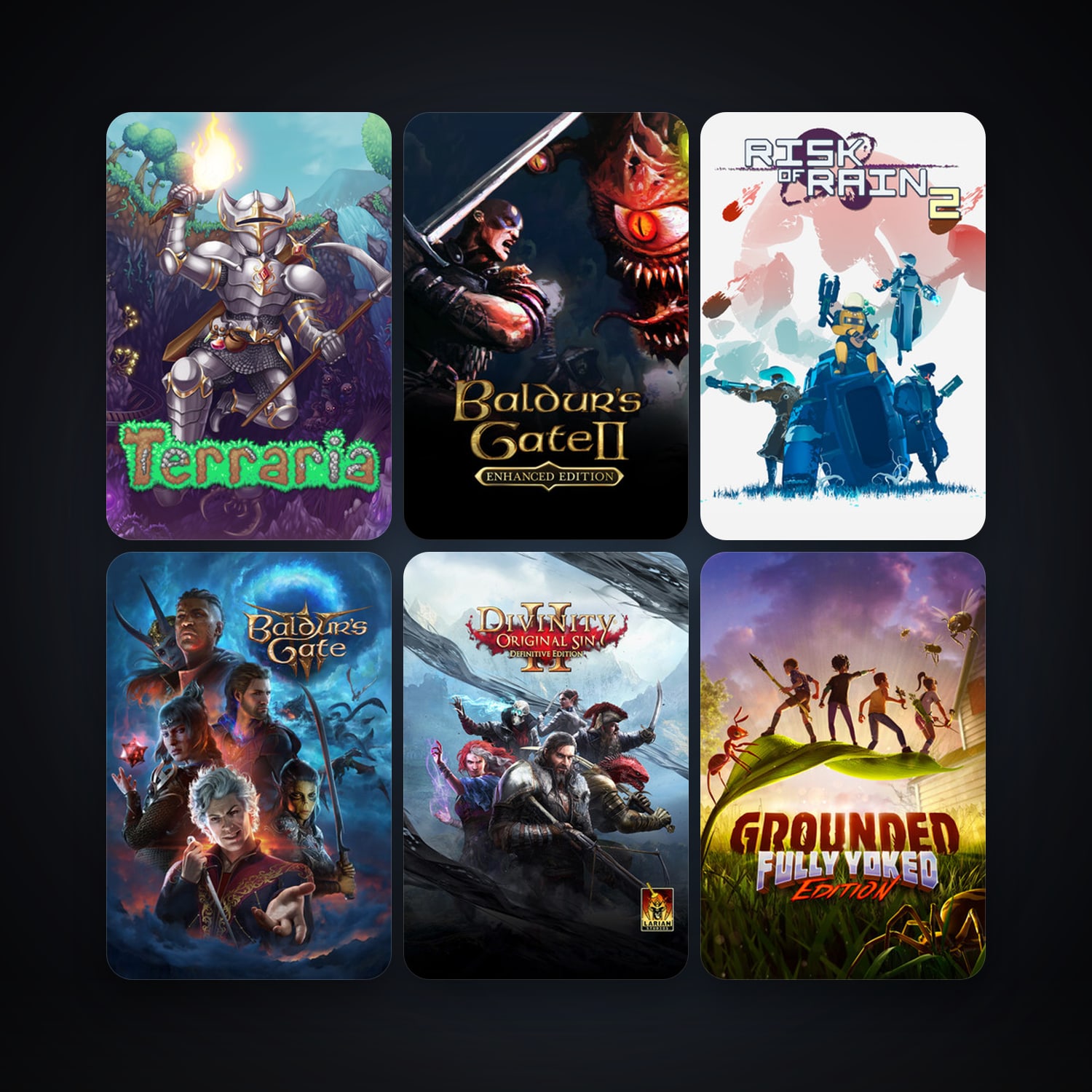 Terraria + Baldur's Gate II: Enhanced Edition, 163 games, Steam 11, clean — HabibiAccounts