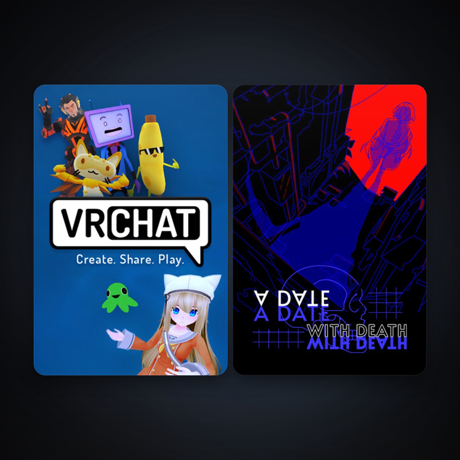 VRChat + A Date with Death, 3 games, clean — HabibiAccounts