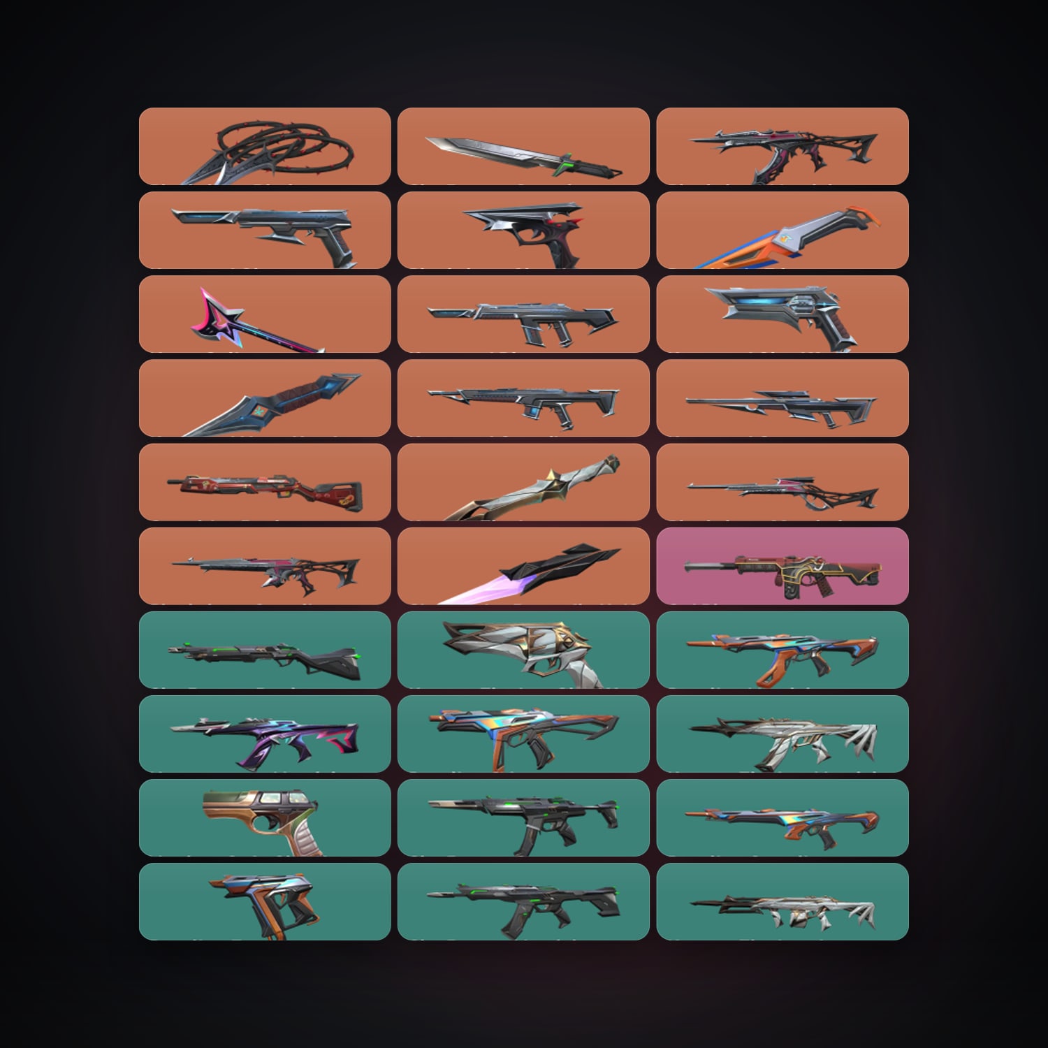 LA Gold 3 locker — 7 knives, 66 skins, lvl 133 — HabibiAccounts