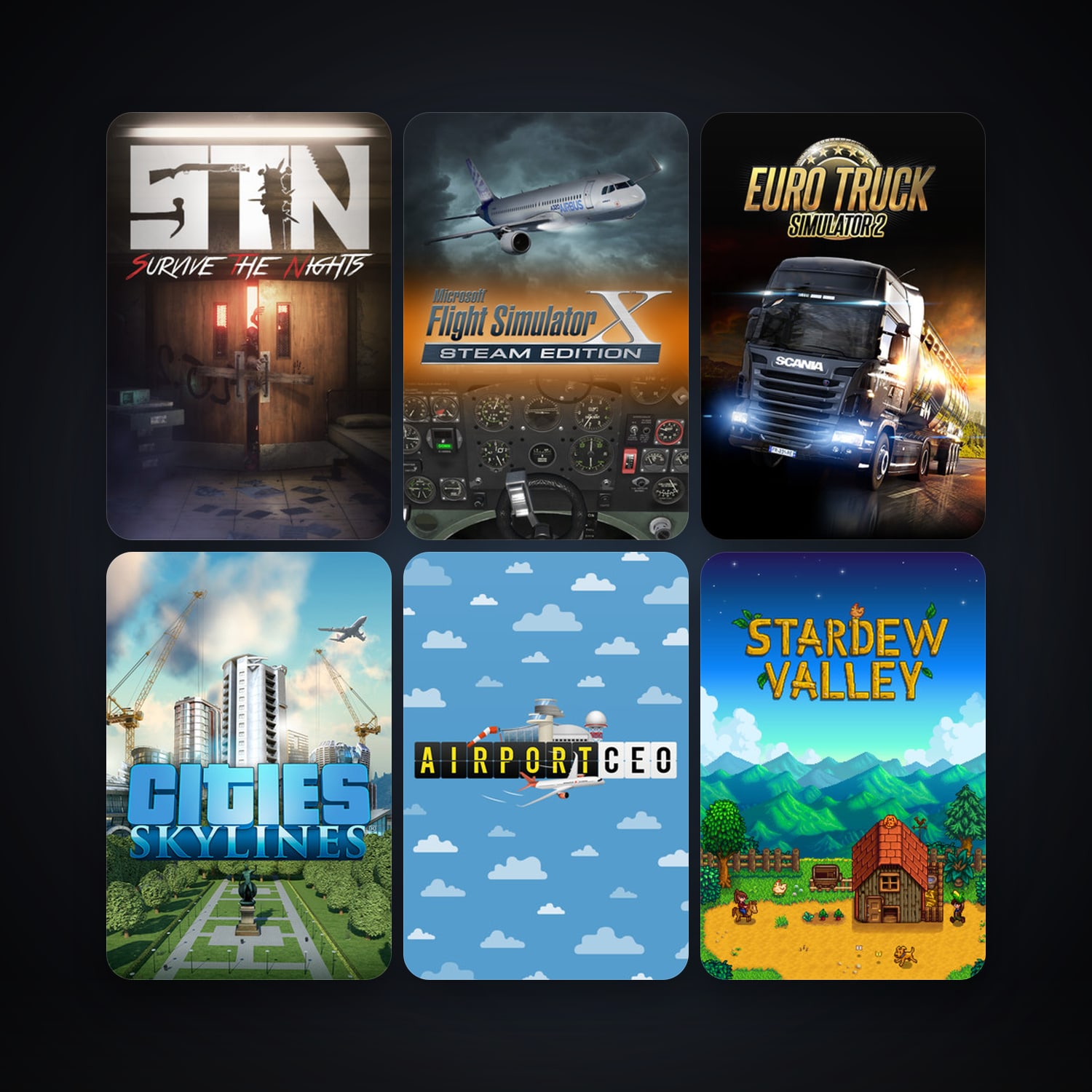 Euro Truck Simulator 2 + Cities: Skylines, 24 games, clean — HabibiAccounts