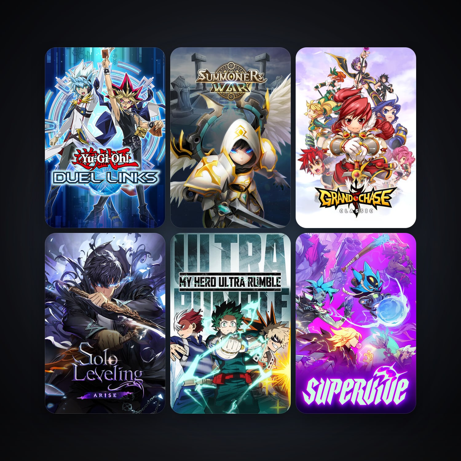 Yu-Gi-Oh! Duel Links + GrandChase, 18 games, clean — HabibiAccounts