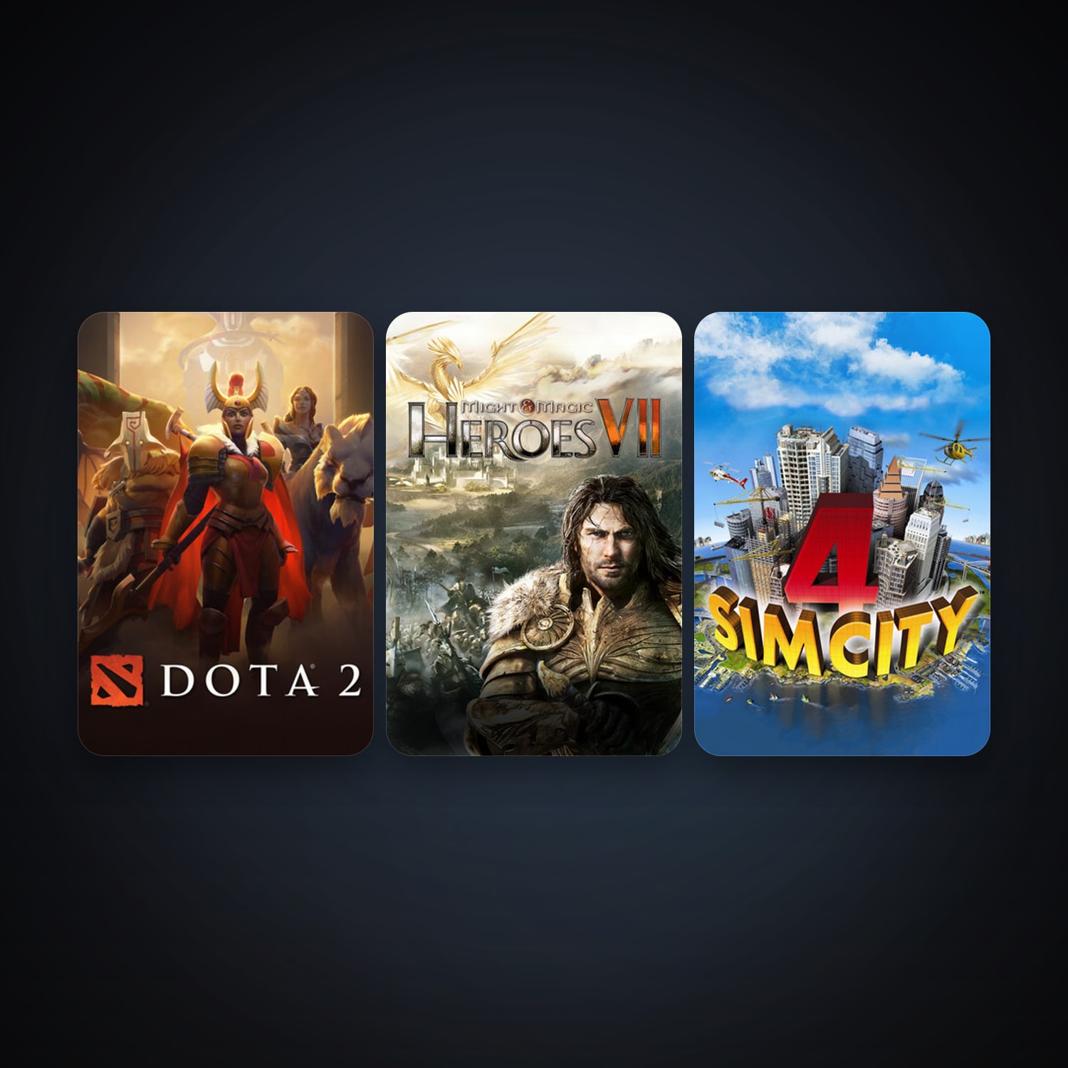 Dota 2 + SimCity 4 Deluxe Edition, 5 games, clean — HabibiAccounts