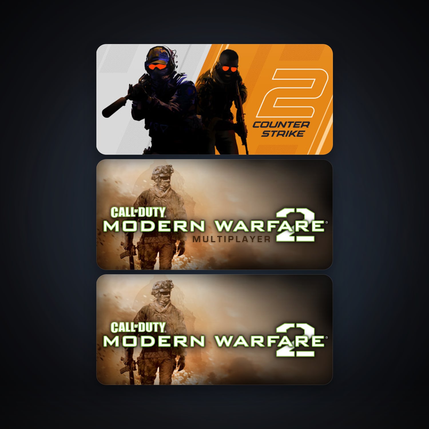 CS2 Prime + Call of Duty: Modern Warfare 2 (2009), 4 games, clean — HabibiAccounts