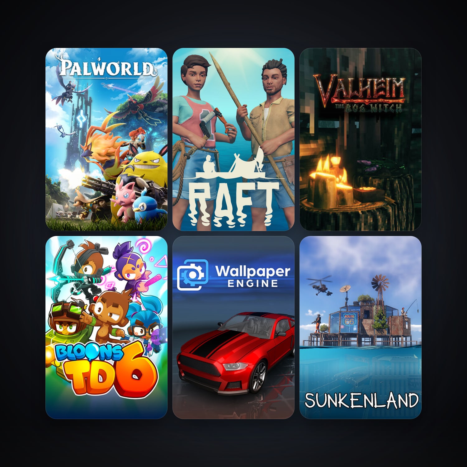 Wallpaper Engine + Raft, 50 games, clean — HabibiAccounts