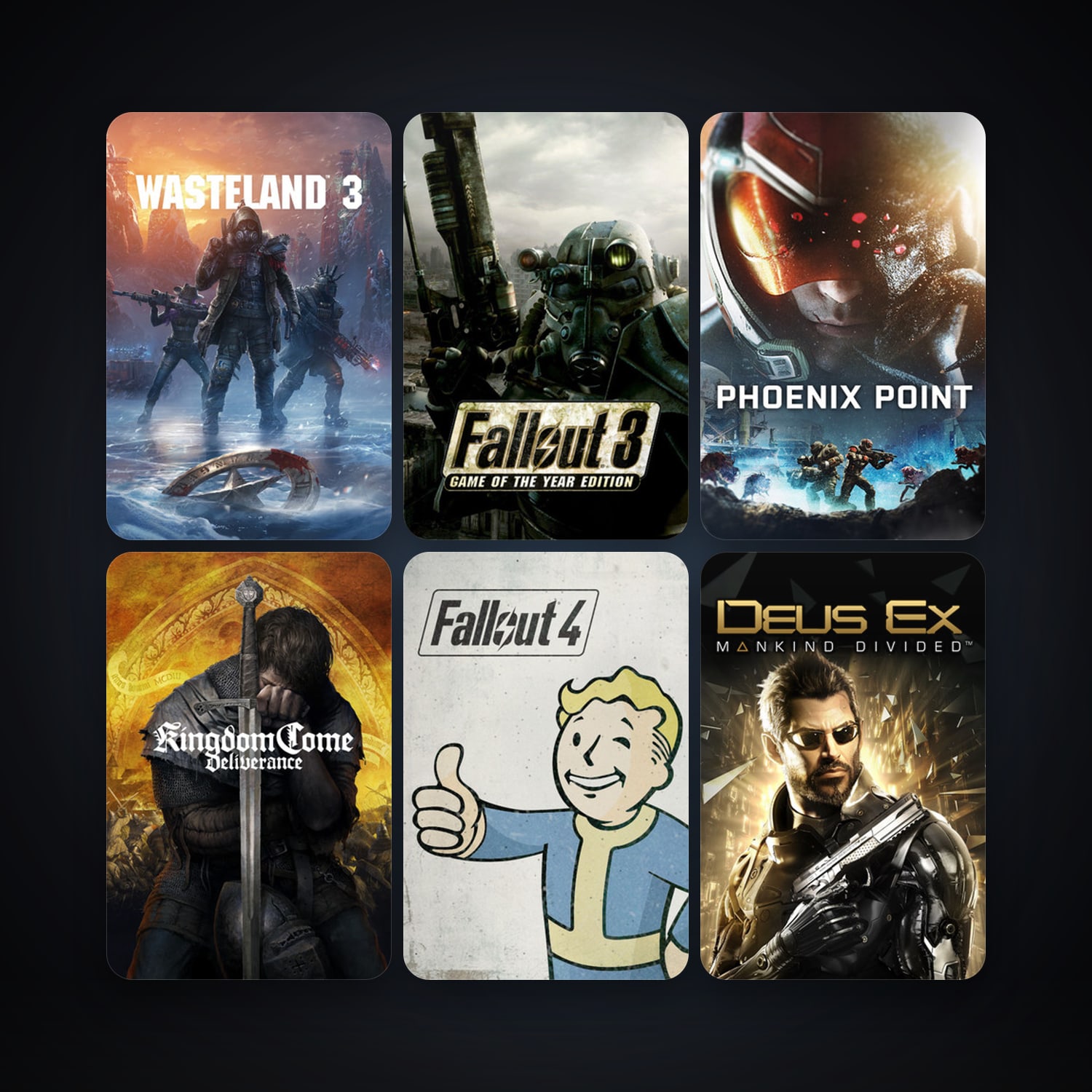 Deus Ex: Game of the Year Edition + Fallout 3: Game of the Year Edition, 17 games, clean — HabibiAccounts