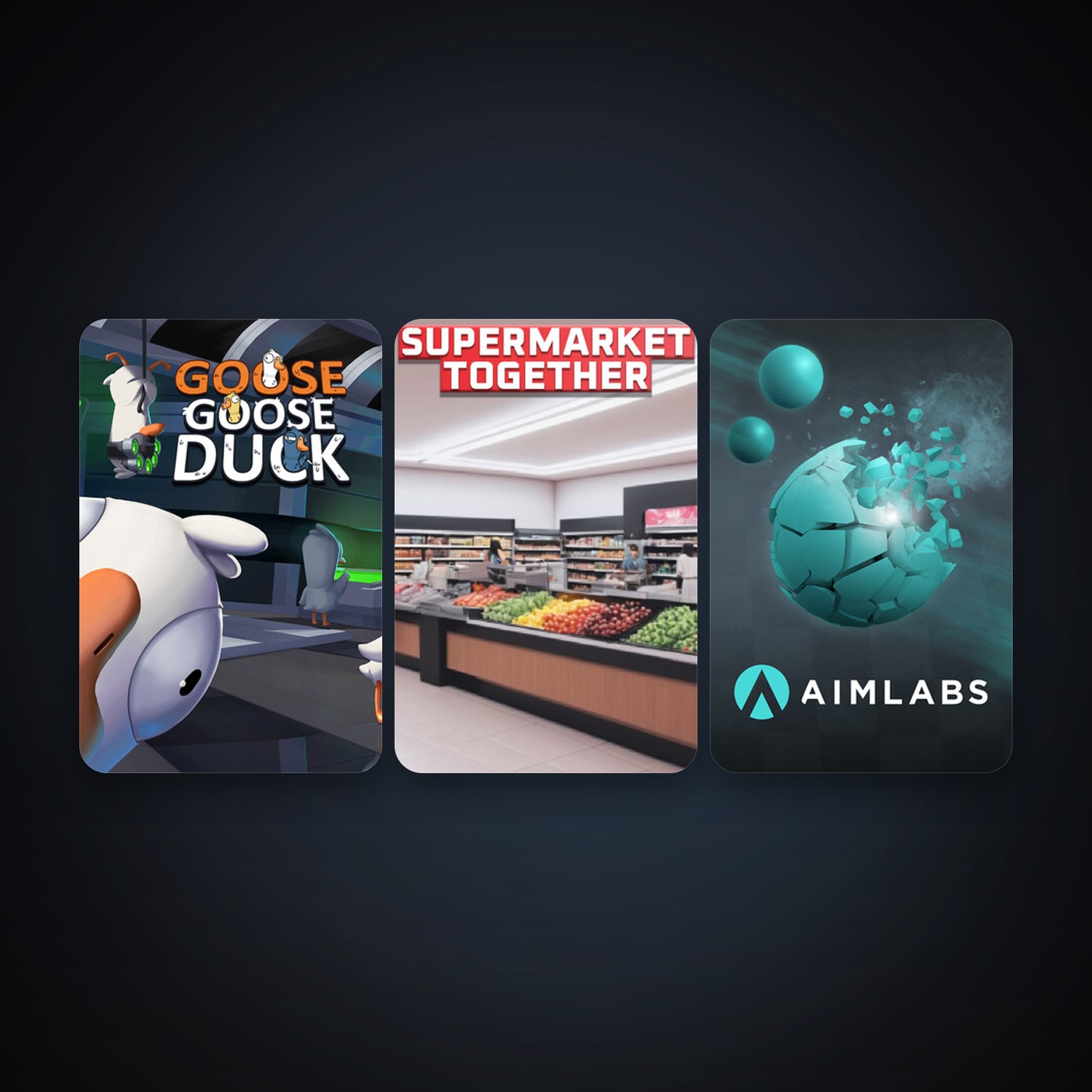 Aimlabs + Goose Goose Duck, 11 games, clean — HabibiAccounts