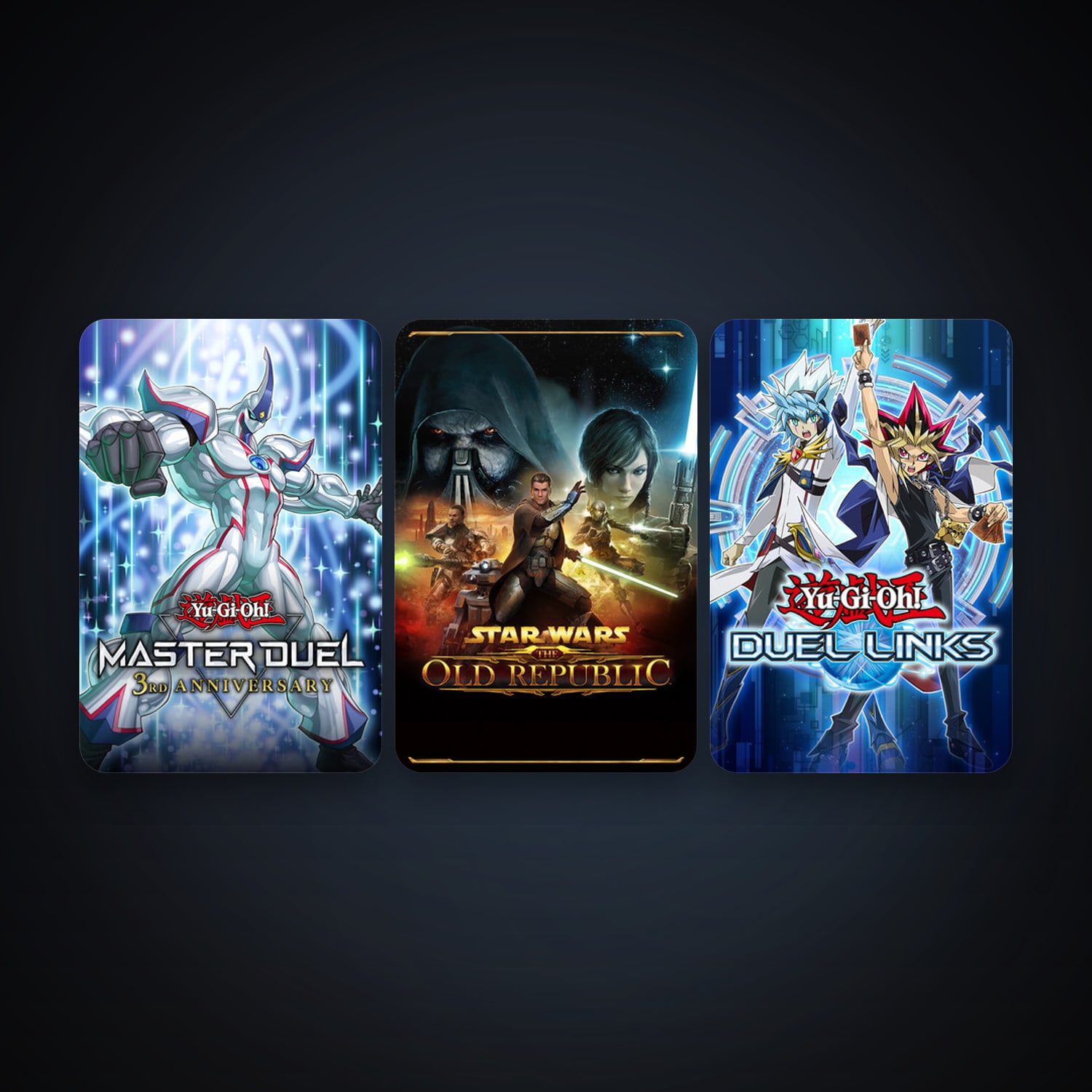 Yu-Gi-Oh! Duel Links + STAR WARS: The Old Republic, 3 games, clean — HabibiAccounts