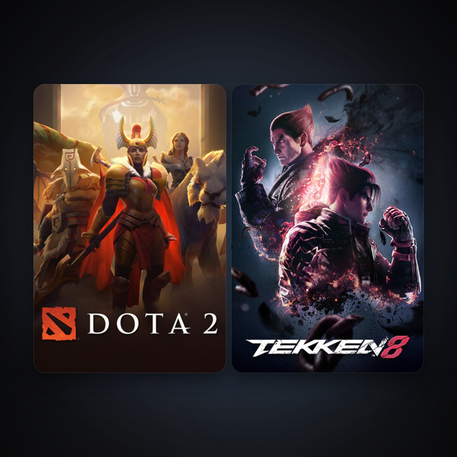 Dota 2 + TEKKEN 8, 3 games, clean — HabibiAccounts