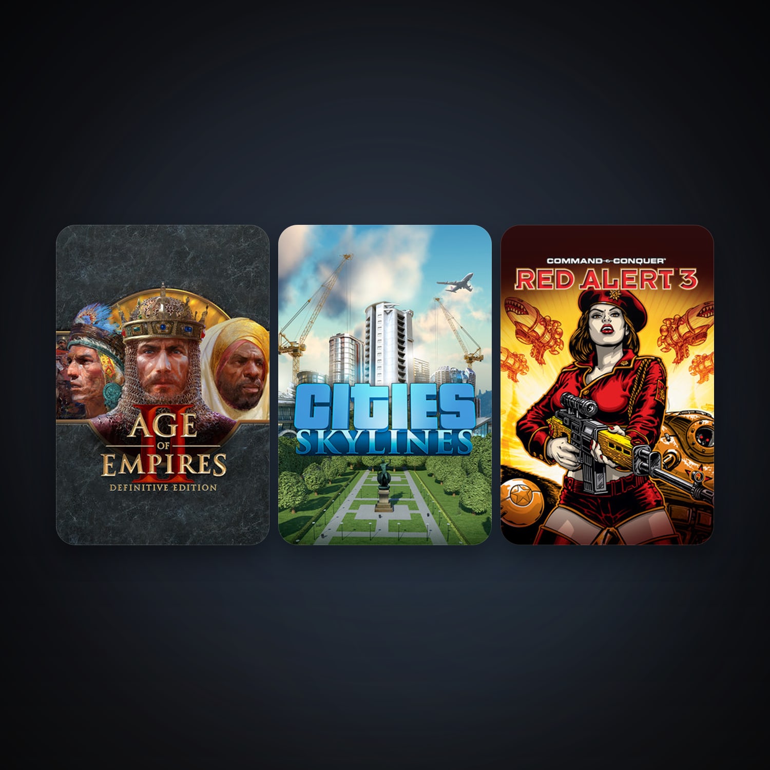 Command & Conquer: Red Alert 3 + Cities: Skylines, 3 games, clean — HabibiAccounts