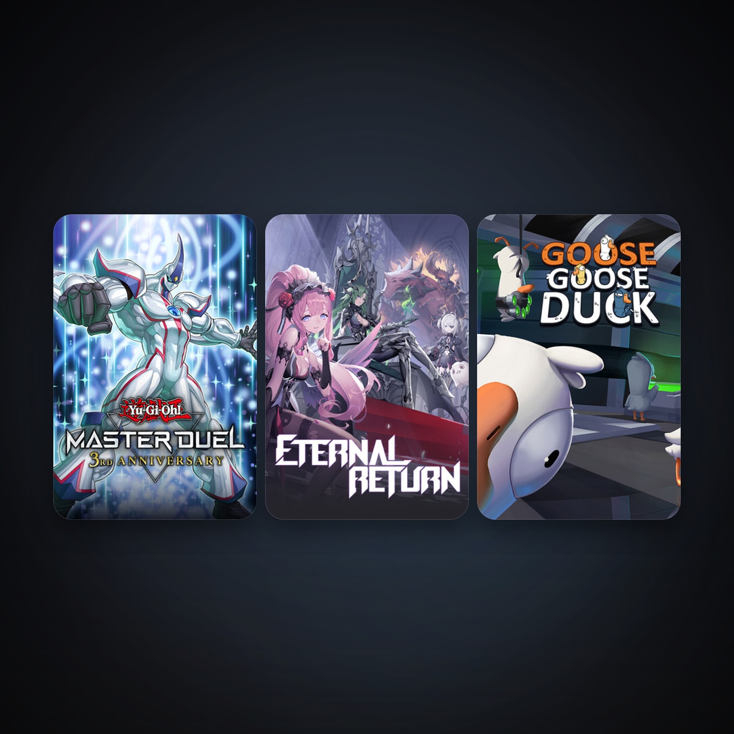 Eternal Return + Yu-Gi-Oh! Master Duel, 3 games, clean — HabibiAccounts
