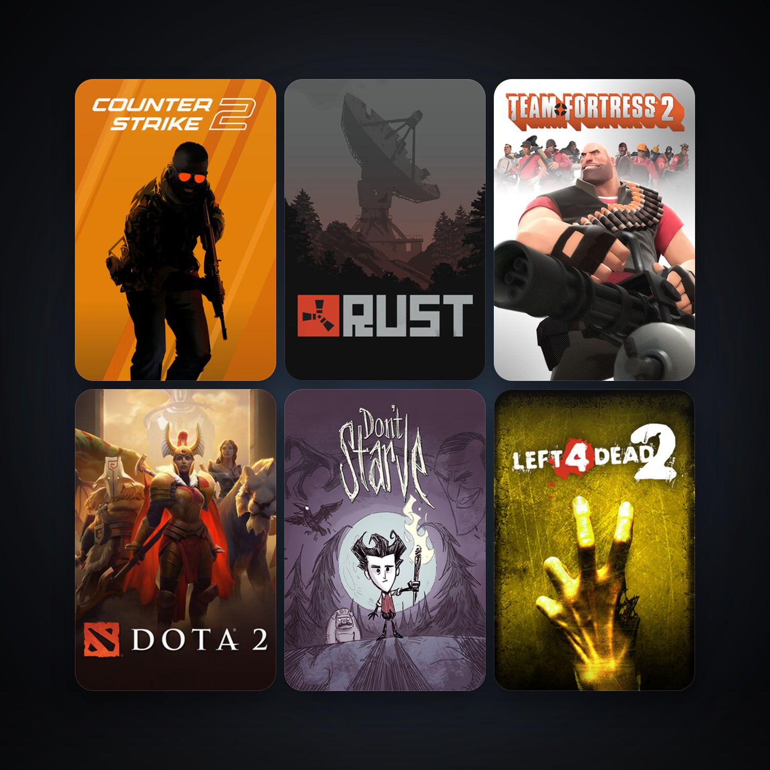 Team Fortress 2 + Left 4 Dead 2, 17 games, Steam 12, clean — HabibiAccounts