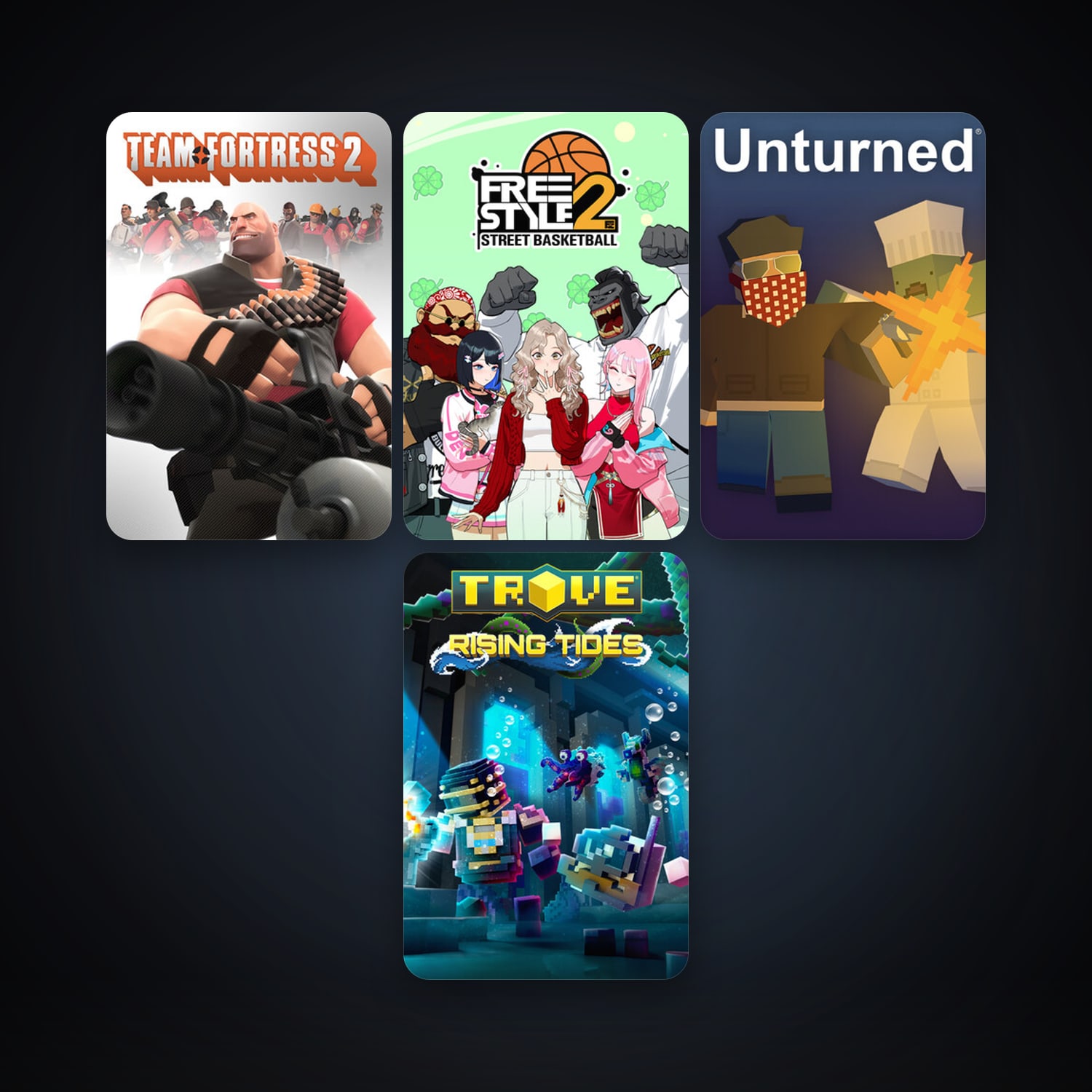 Team Fortress 2 + Trove, 5 games, clean — HabibiAccounts