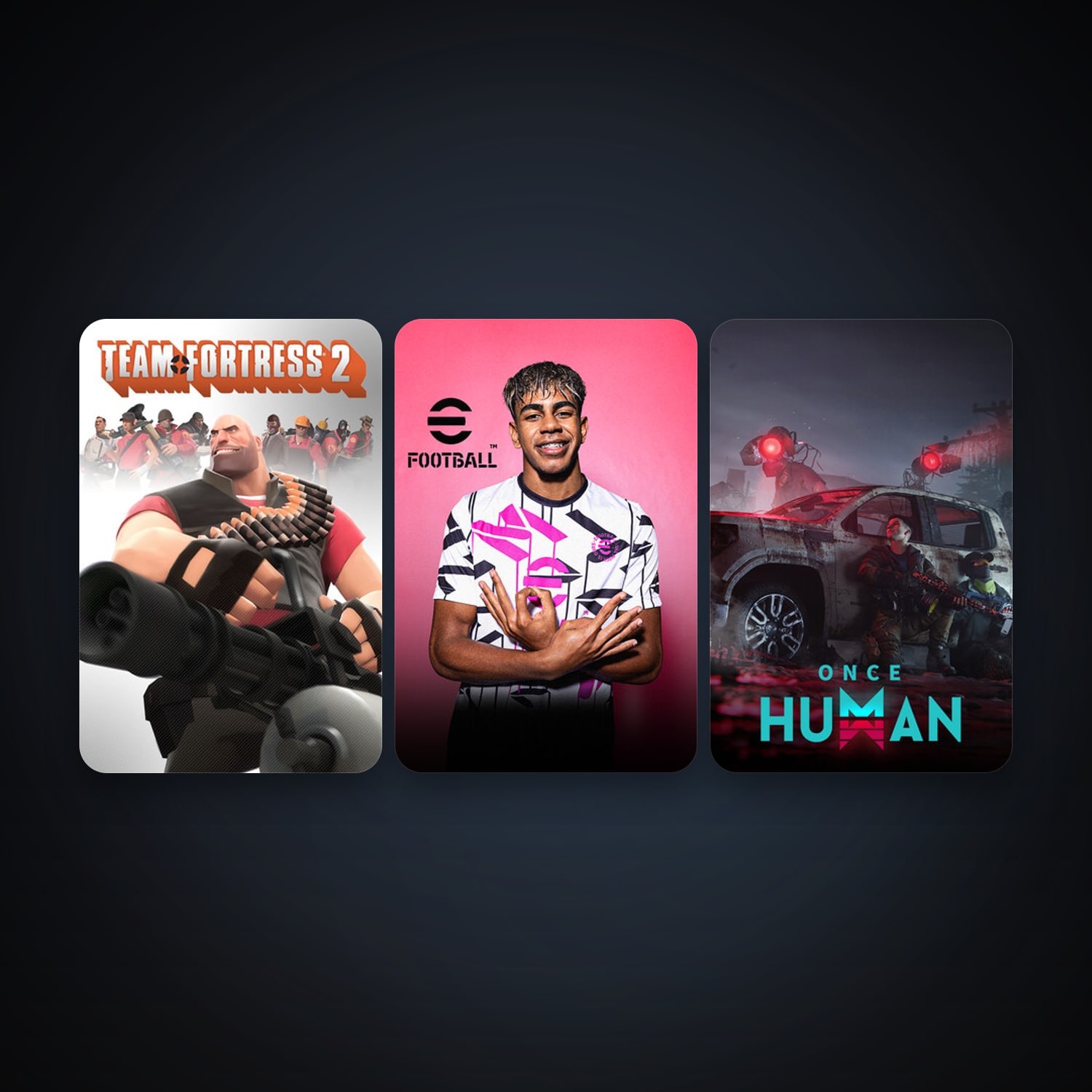 Team Fortress 2 + eFootball 2024, 3 games, clean — HabibiAccounts