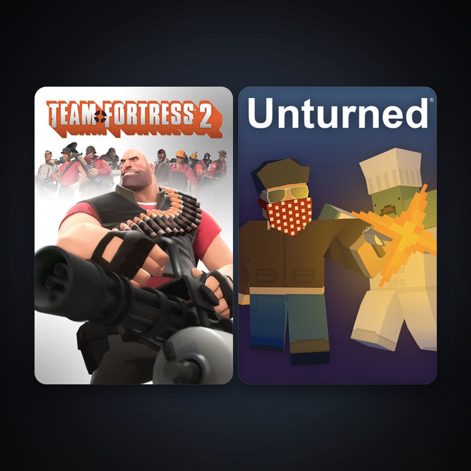 Team Fortress 2 + Unturned, 4 games, clean — HabibiAccounts