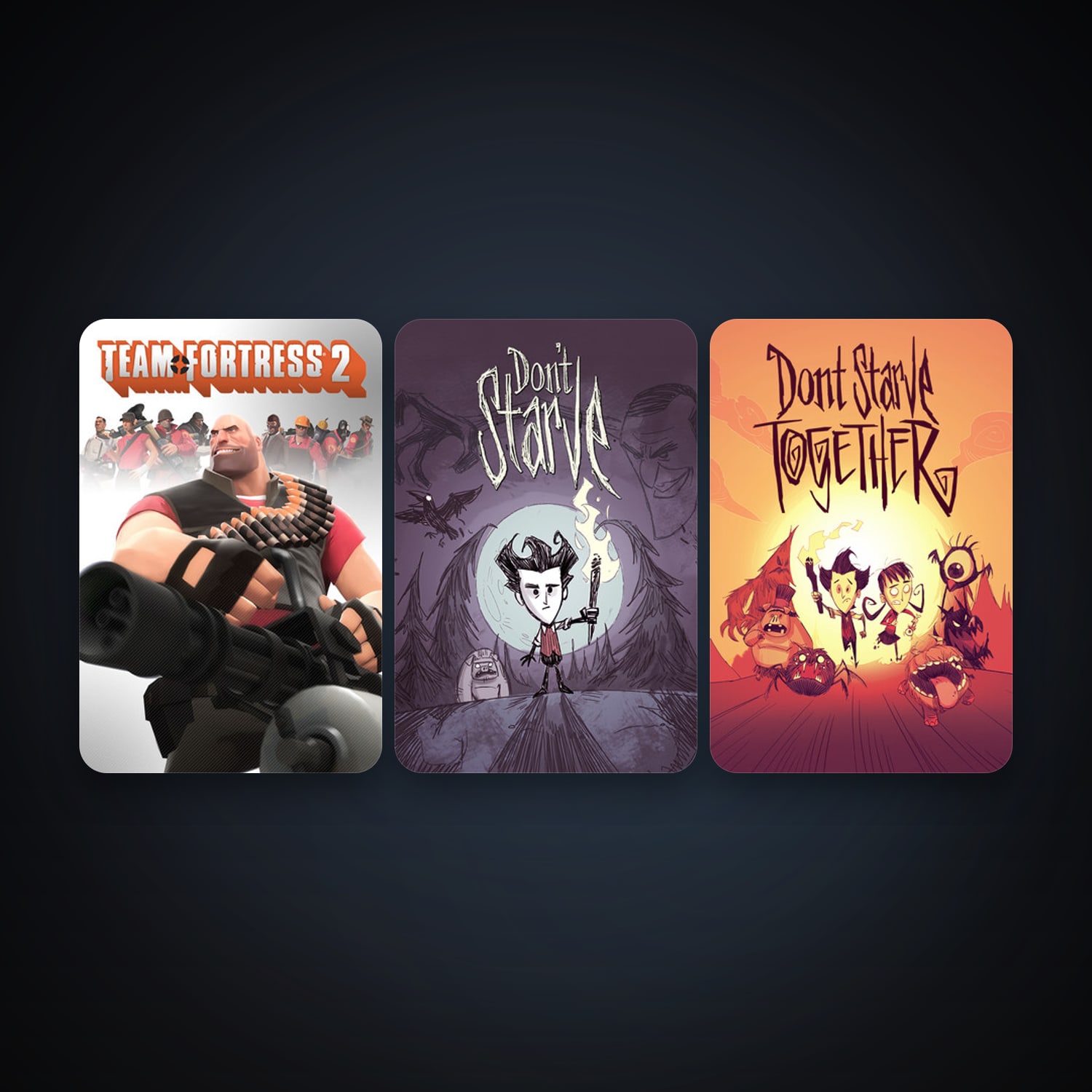 Team Fortress 2 + Don't Starve, 3 games, clean — HabibiAccounts