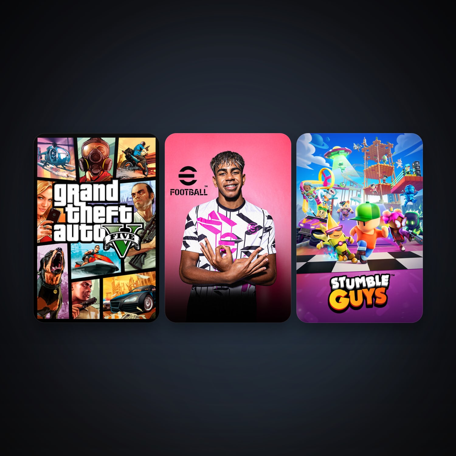 GTA V + eFootball 2024, 8 games, clean — HabibiAccounts