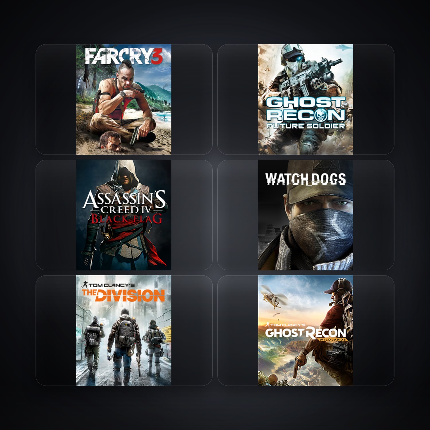 Ubisoft Far Cry 3 Deluxe Edition + Tom Clancy's Ghost Recon Future Soldier — MY — 10 games — HabibiAccounts