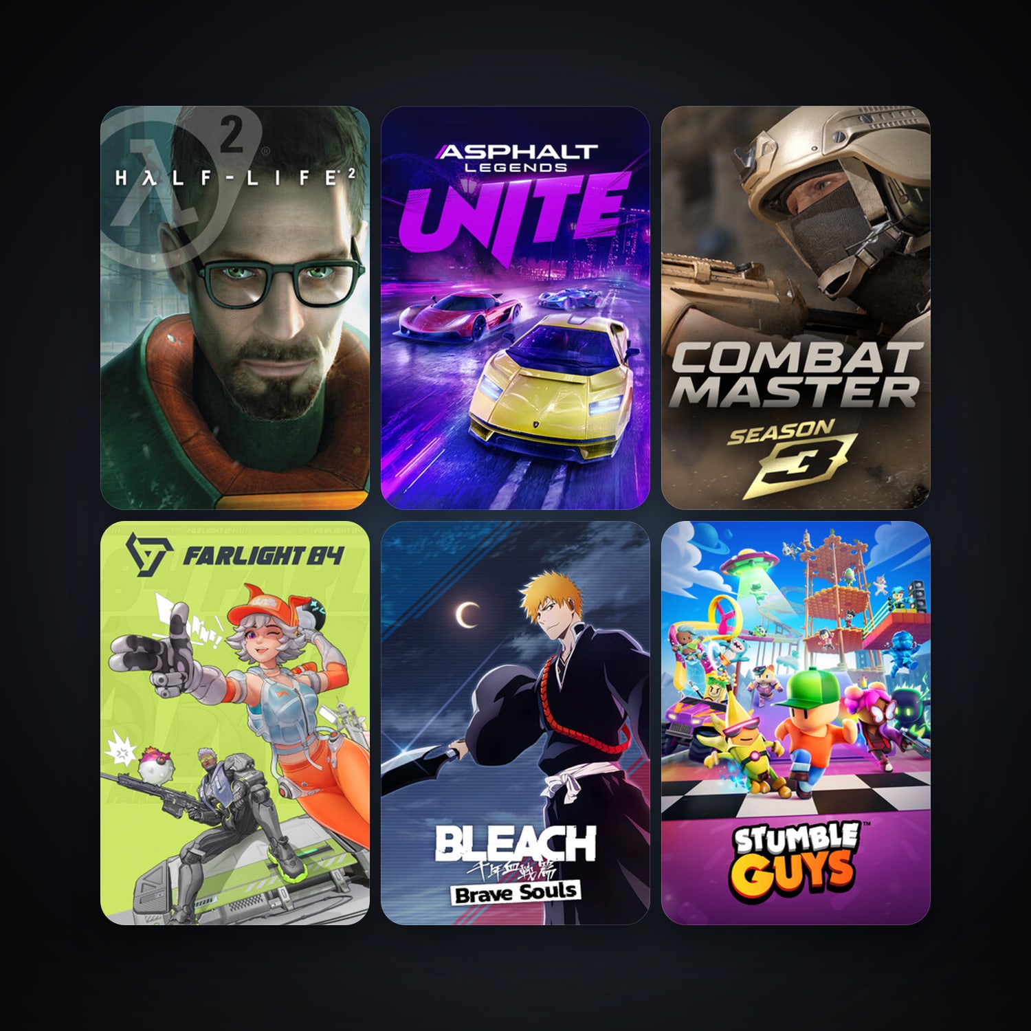 Half-Life 2 + BLEACH Brave Souls, 22 games, clean — HabibiAccounts