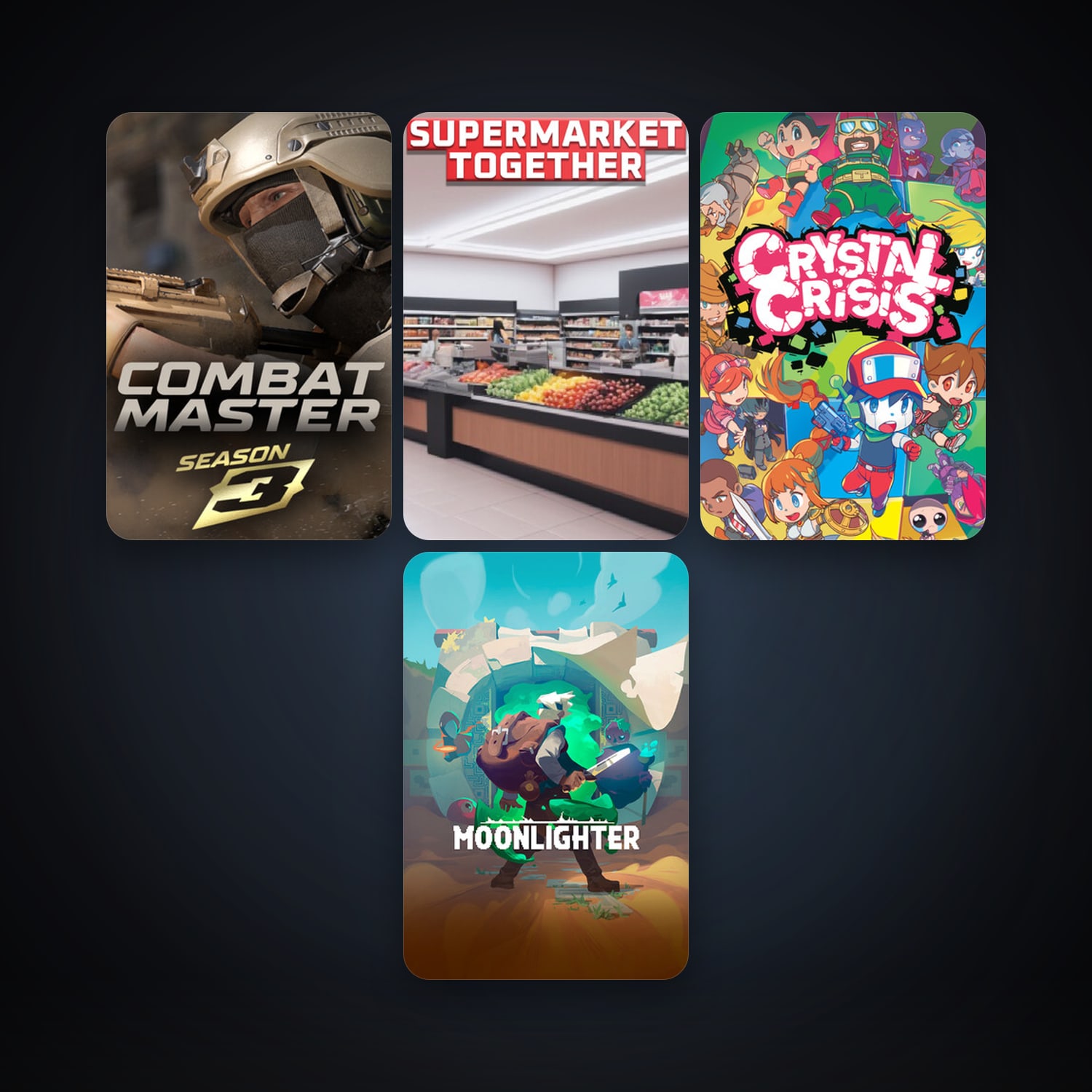 Crystal Crisis + Moonlighter, 24 games, clean — HabibiAccounts