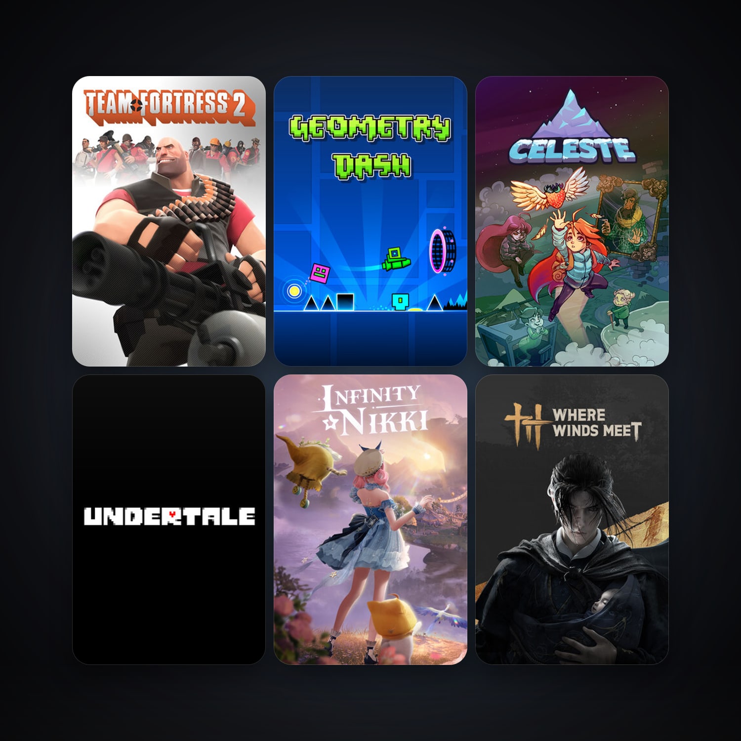 Team Fortress 2 + Geometry Dash, 11 games, clean — HabibiAccounts